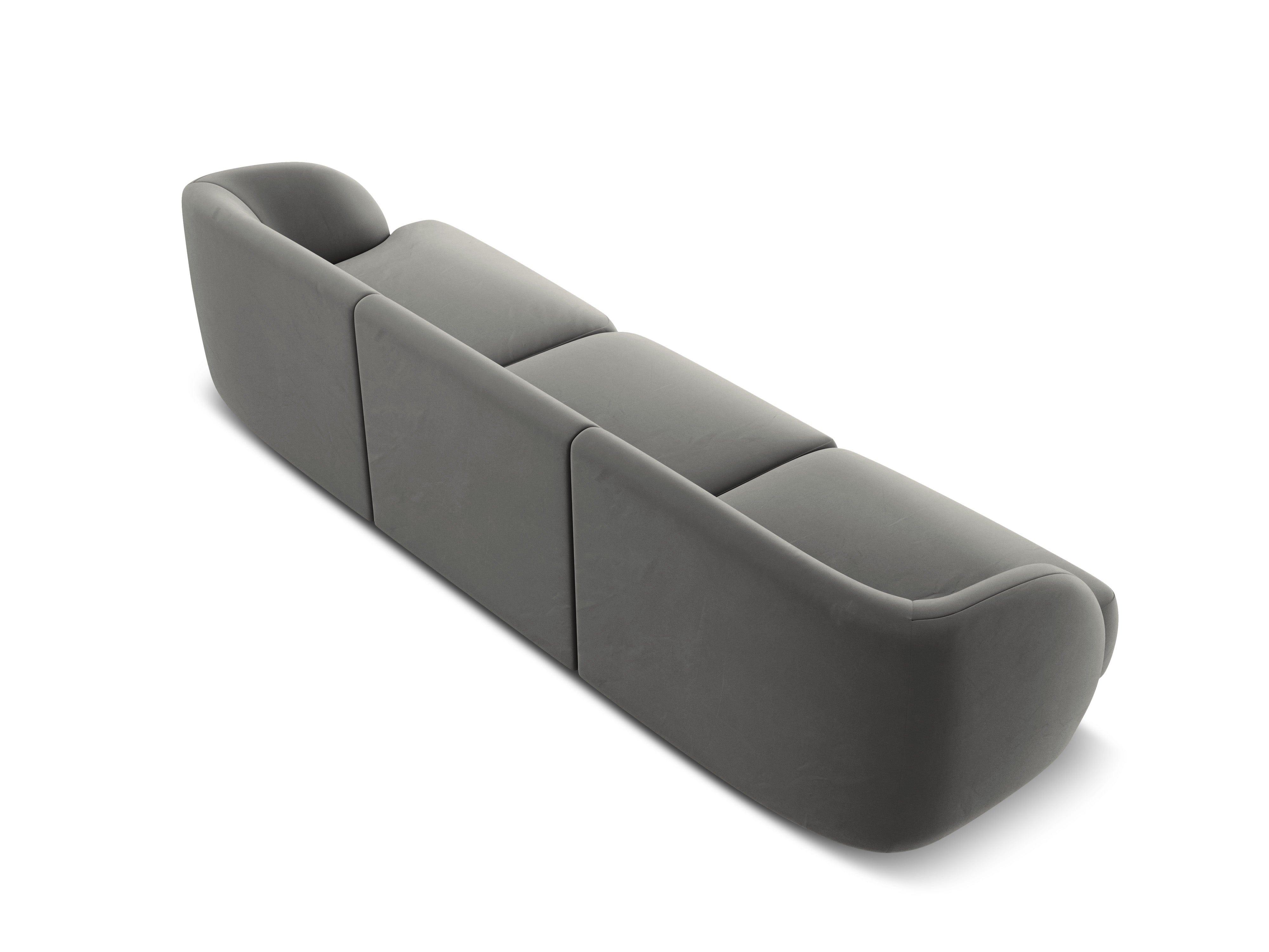 Sofa aksamitna 3-osobowa MILEY jasnoszary - Image 4