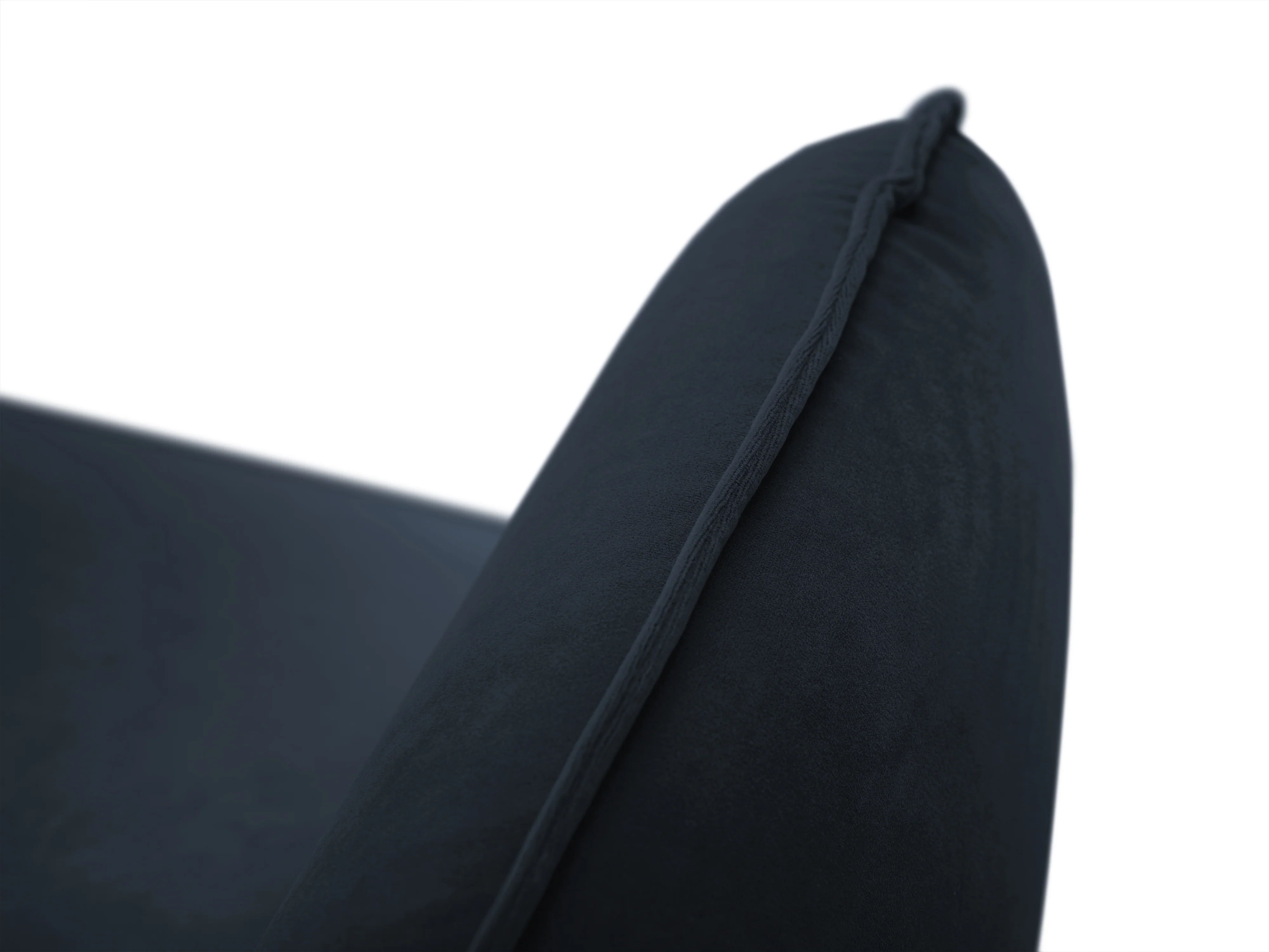 Sofa aksamitna 3-osobowa VIENNA ciemnoniebieski ze złotą podstawą - Image 4
