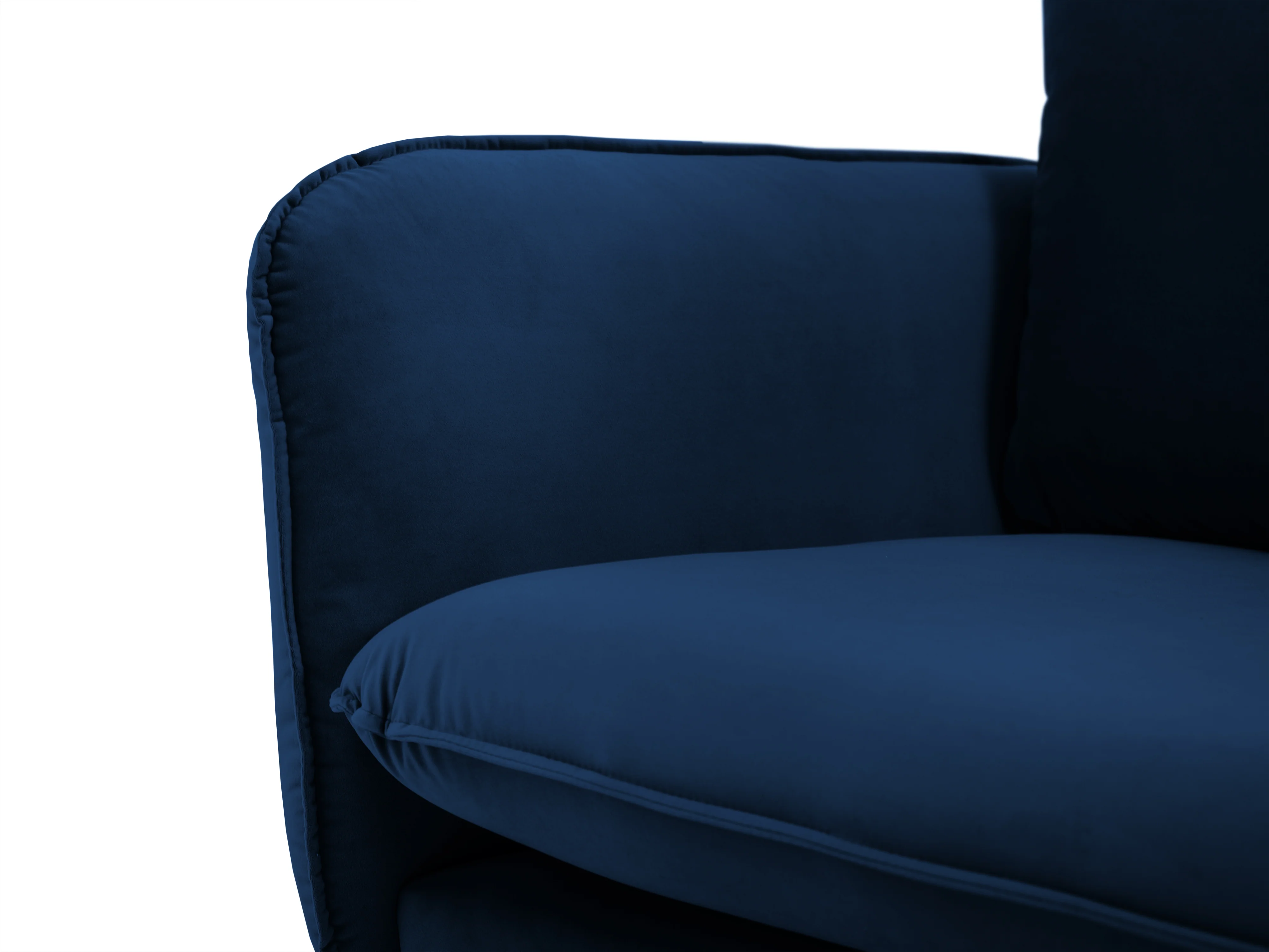 Sofa aksamitna 3-osobowa VIENNA granat królewski ze złotą podstawą - Image 5