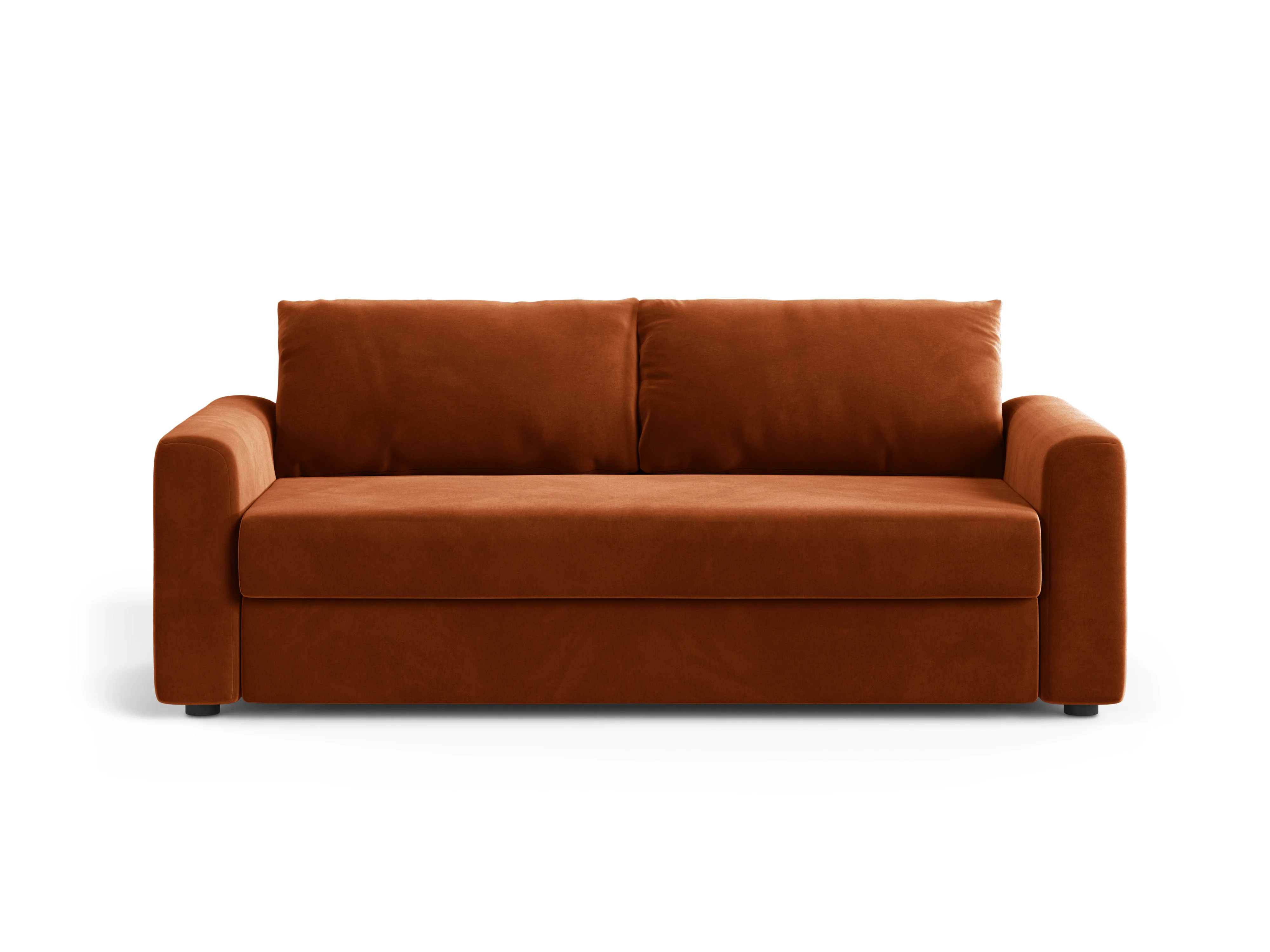 Sofa aksamitna 3-osobowa z funkcją spania DAVID terakota - Image 2