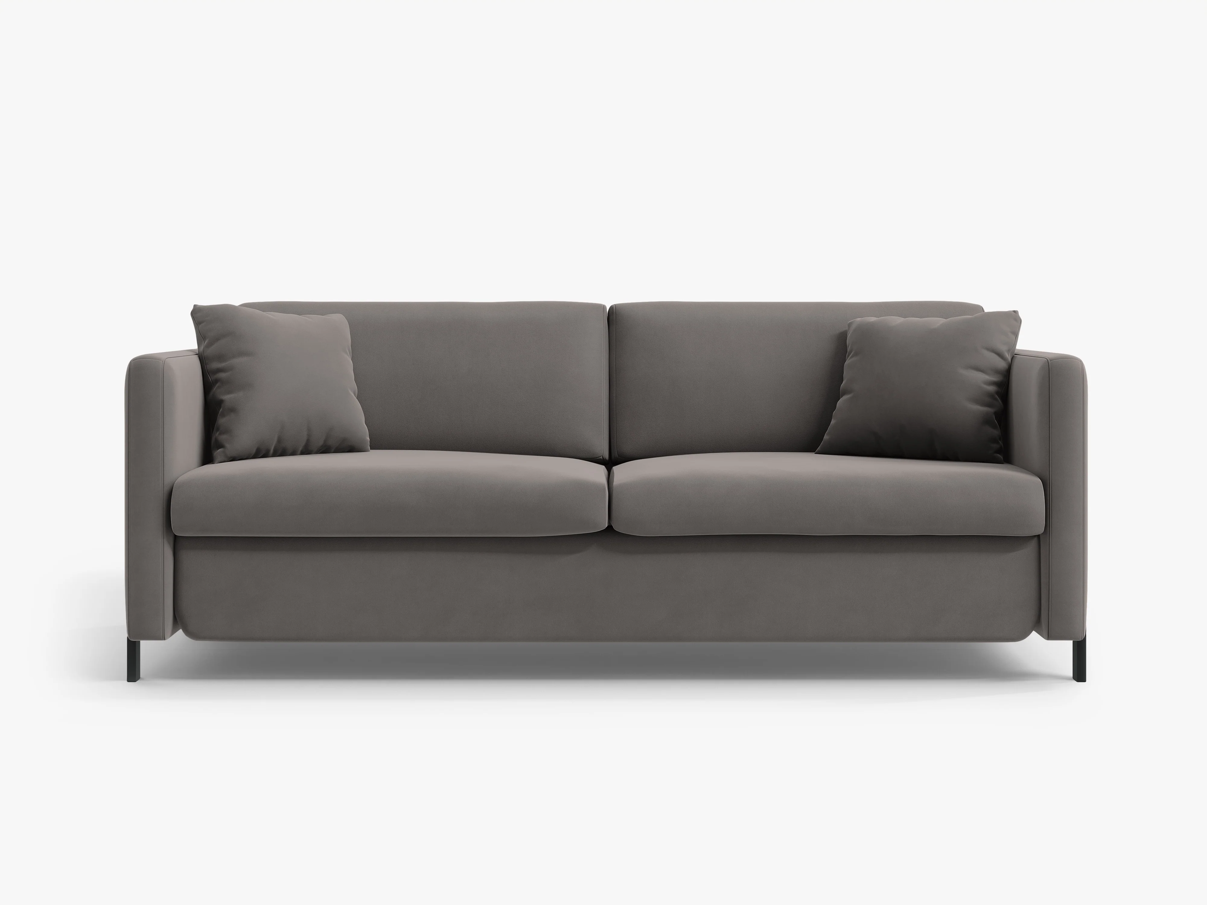 Sofa aksamitna 3-osobowa z funkcją spania GLORIA szary - Image 3