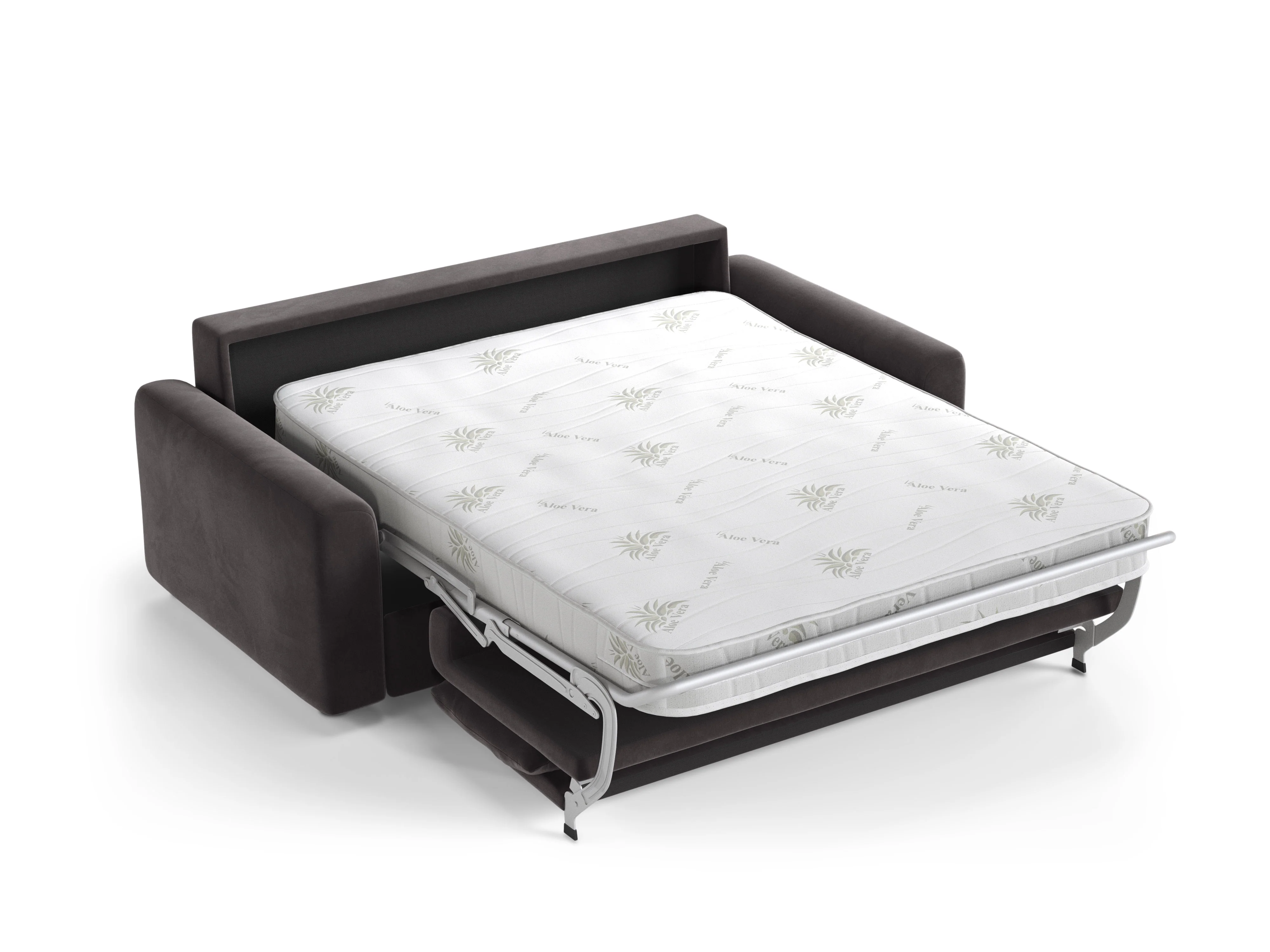Sofa aksamitna 3-osobowa z funkcją spania DAVID ciemny szary - Image 4