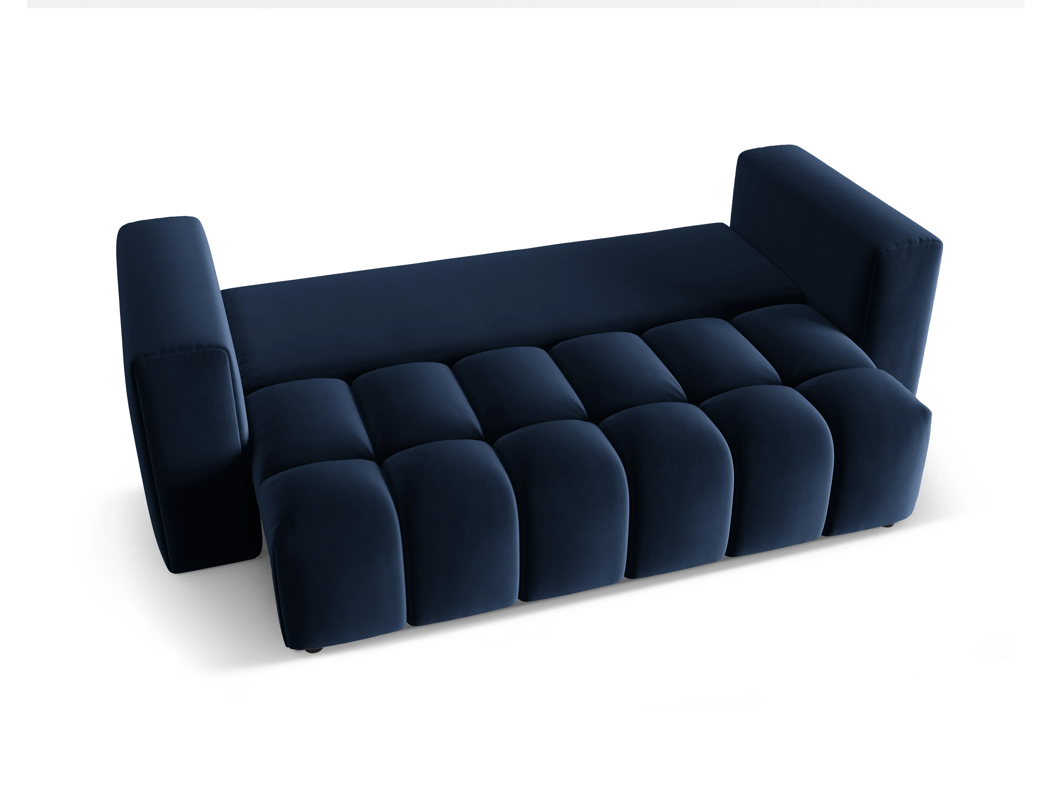 Sofa aksamitna 3-osobowa z funkcją spania VERONA królewski niebieski - Image 2