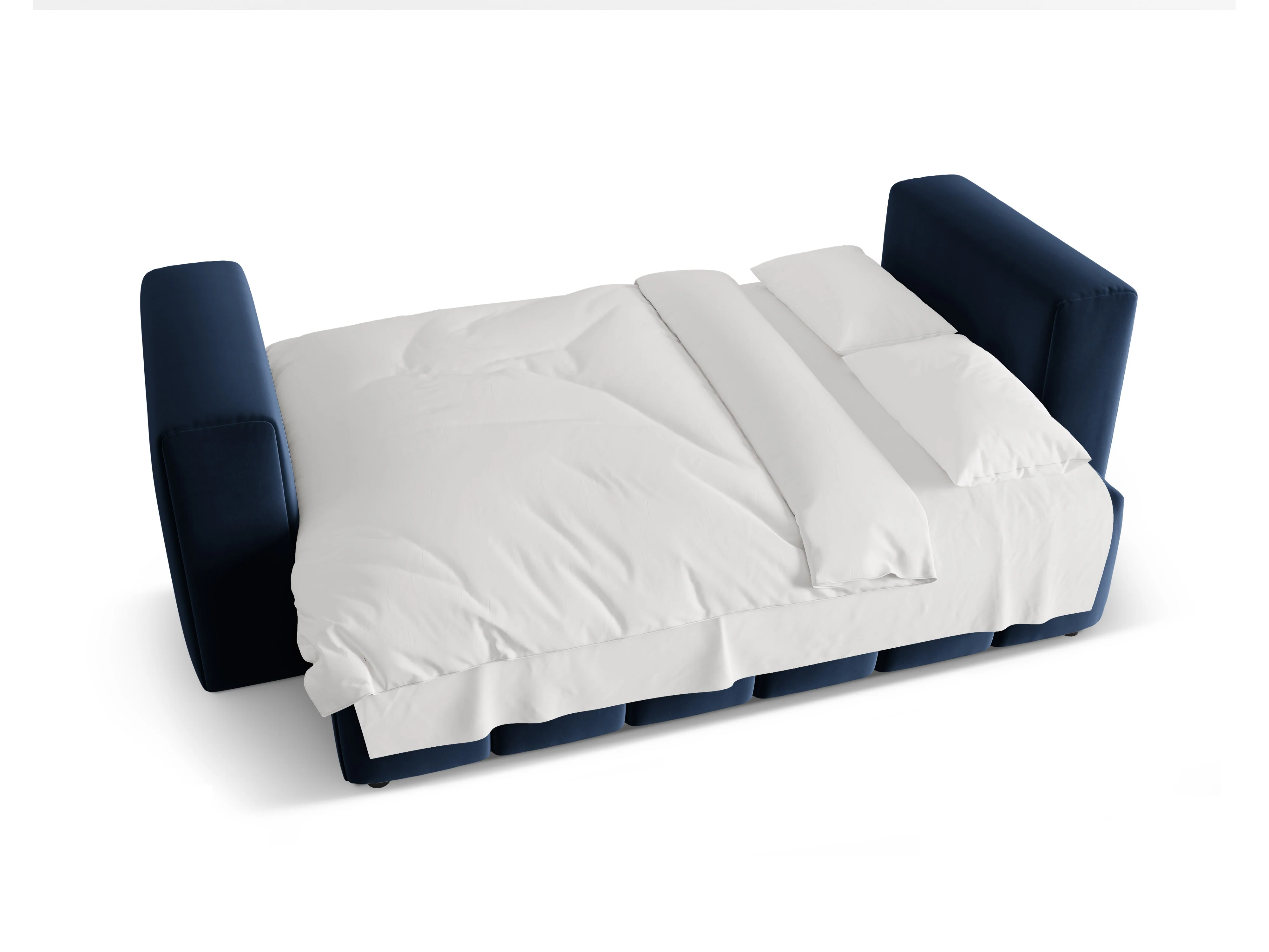 Sofa aksamitna 3-osobowa z funkcją spania VERONA królewski niebieski - Image 5