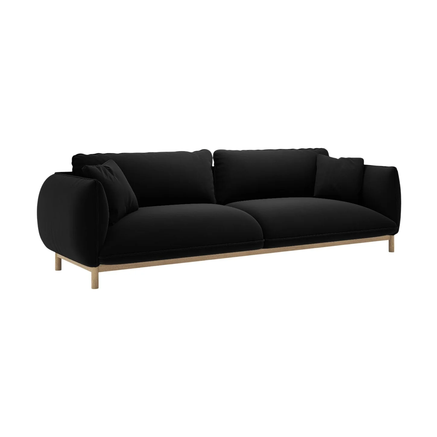 Sofa aksamitna 4-osobowa ADA czarny