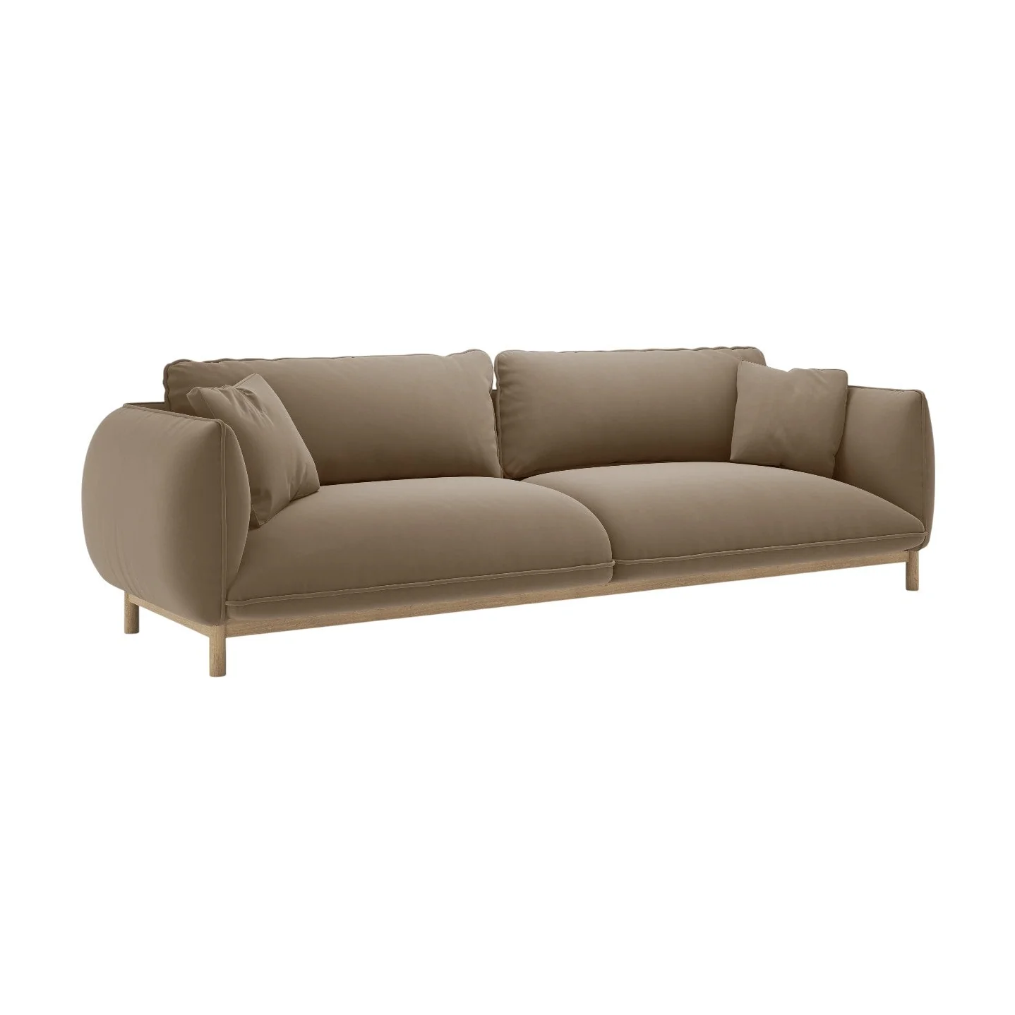 Sofa aksamitna 4-osobowa ADA jasnobrązowy