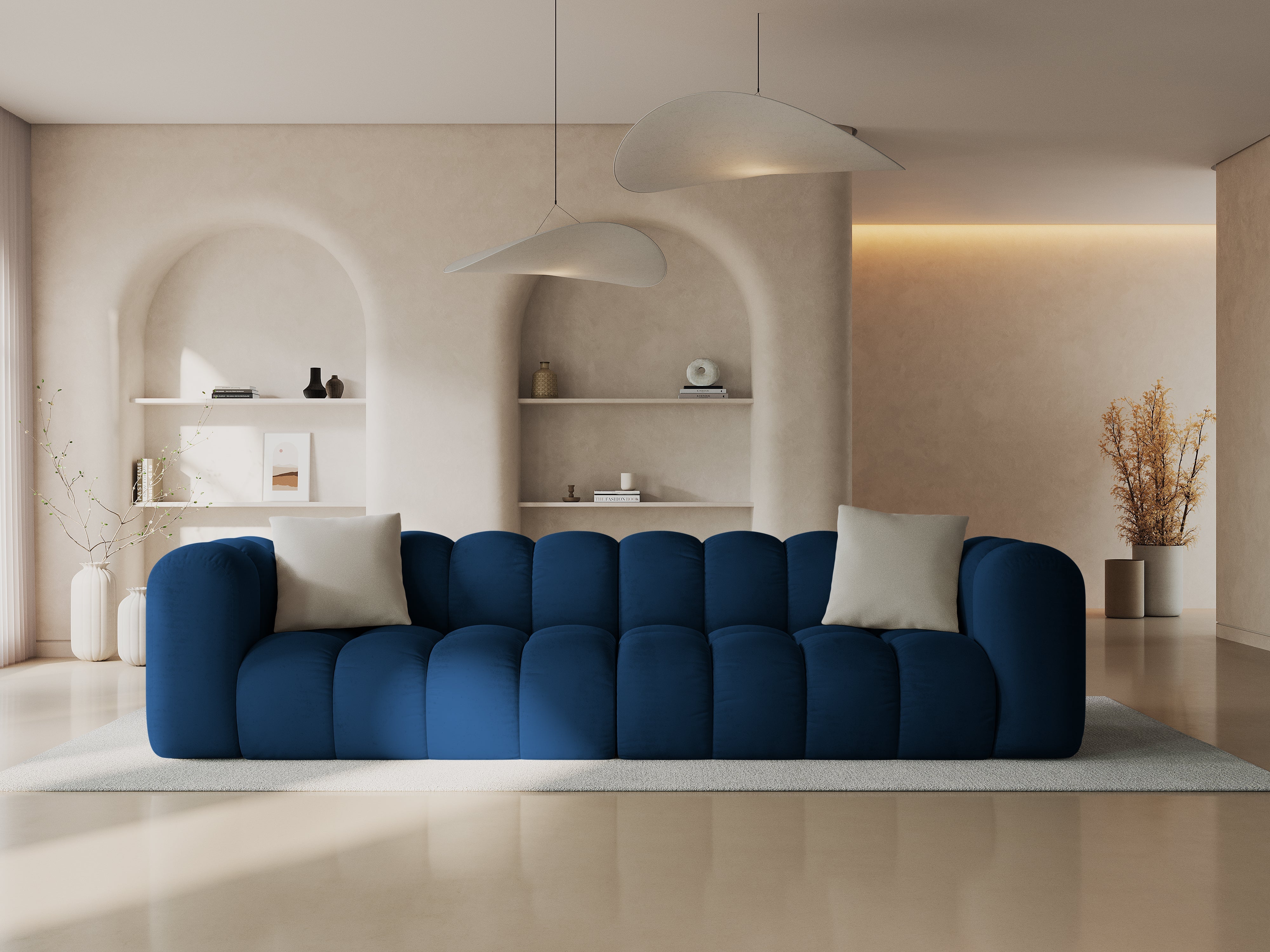 Sofa aksamitna 4-osobowa HALLEY granat królewski - Image 2