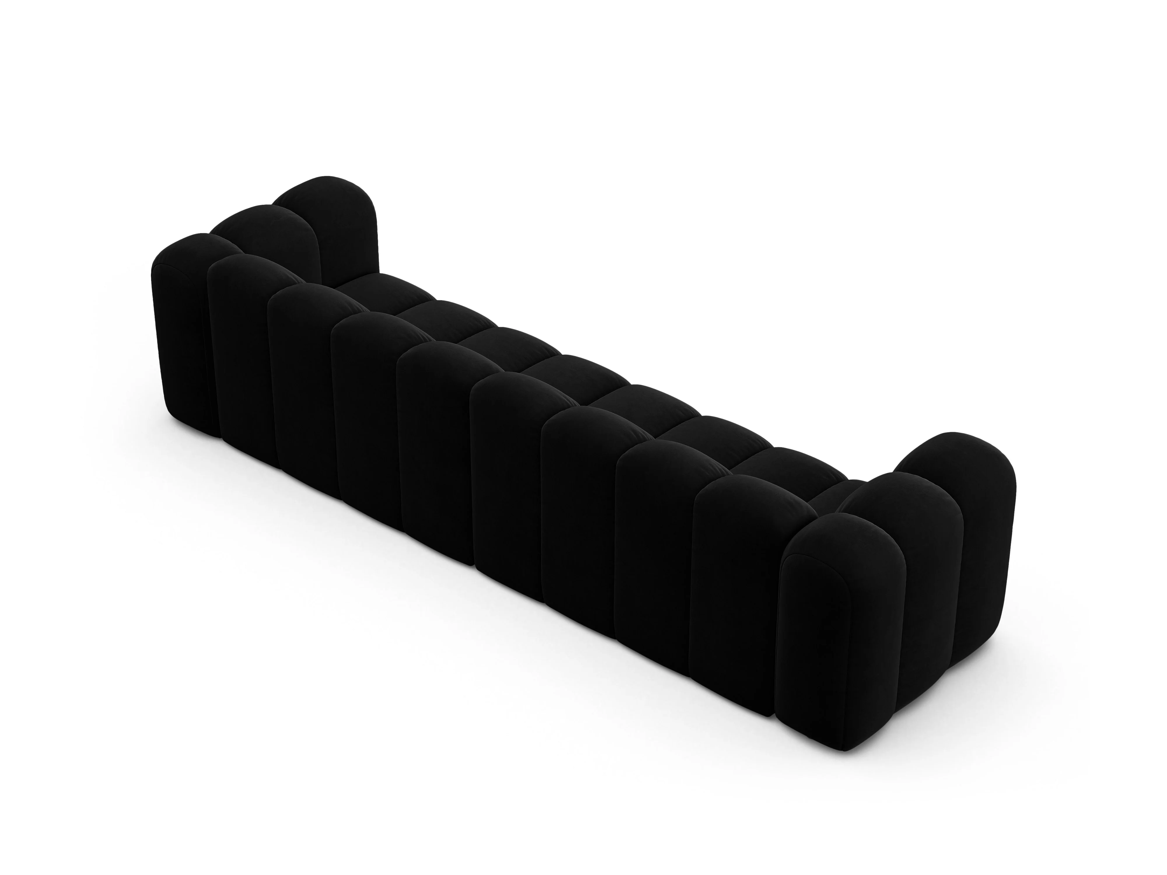 Sofa aksamitna 4-osobowa LUPINE czarny - Image 4
