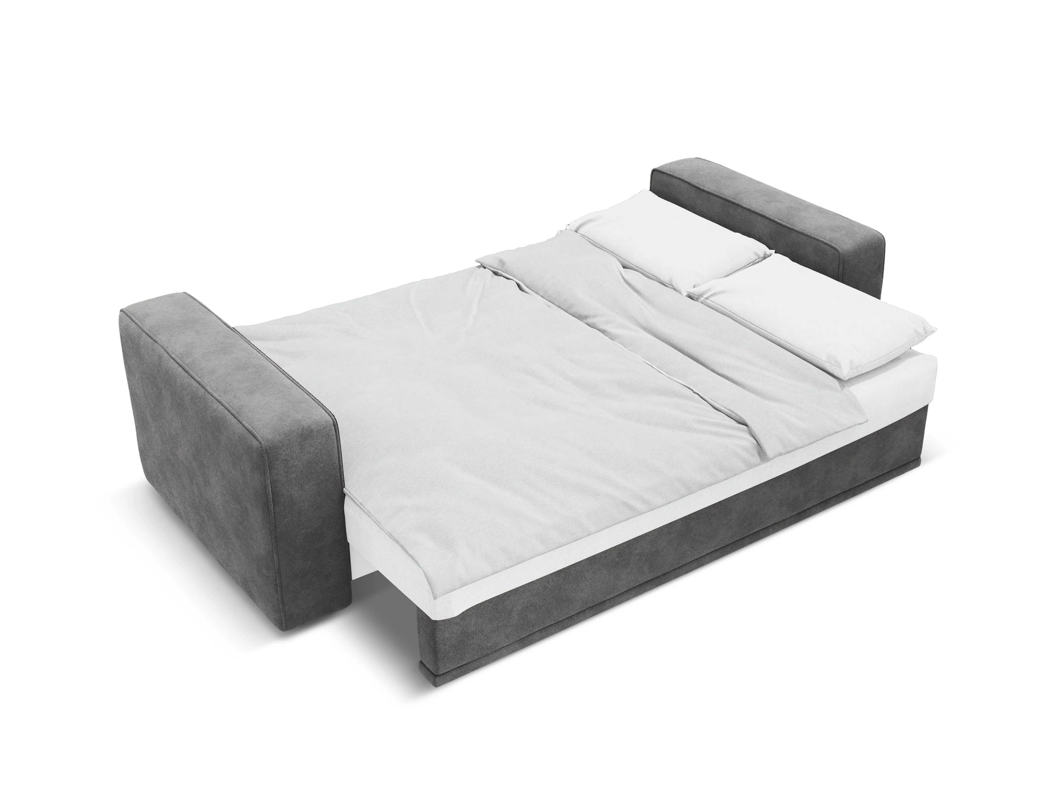 Sofa aksamitna z funkcją spania RIBES szary - Image 4