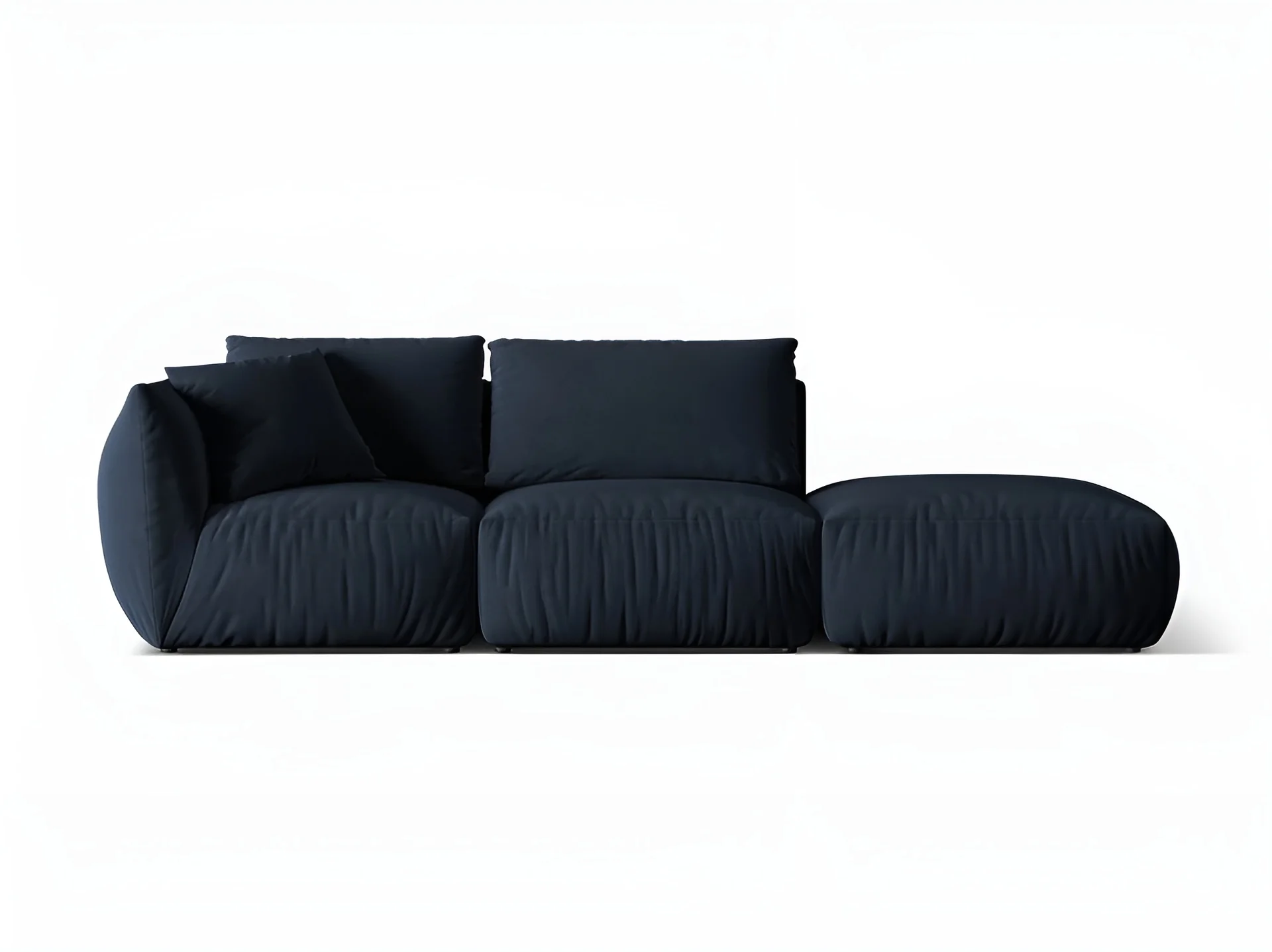 Sofa modułowa aksamitna 3-osobowa prawostronna CHRIS granat królewski - Image 3