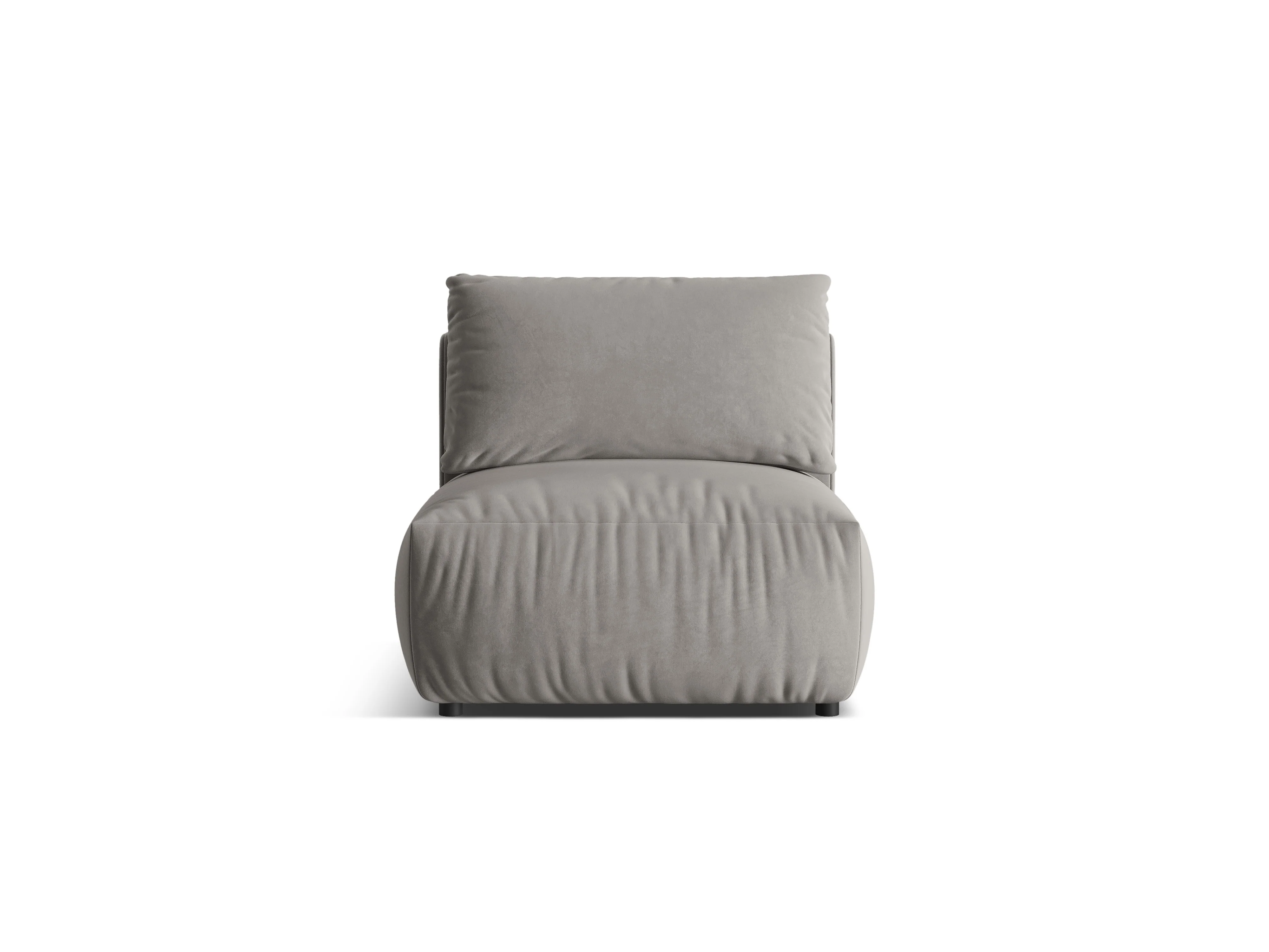 Sofa modułowa aksamitna CHRIS - element środkowy szary - Image 3