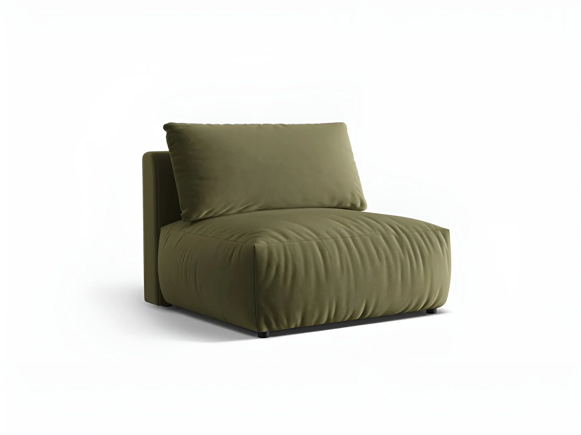 Sofa modułowa aksamitna CHRIS - szeroki element środkowy jasnozielony - Image 5