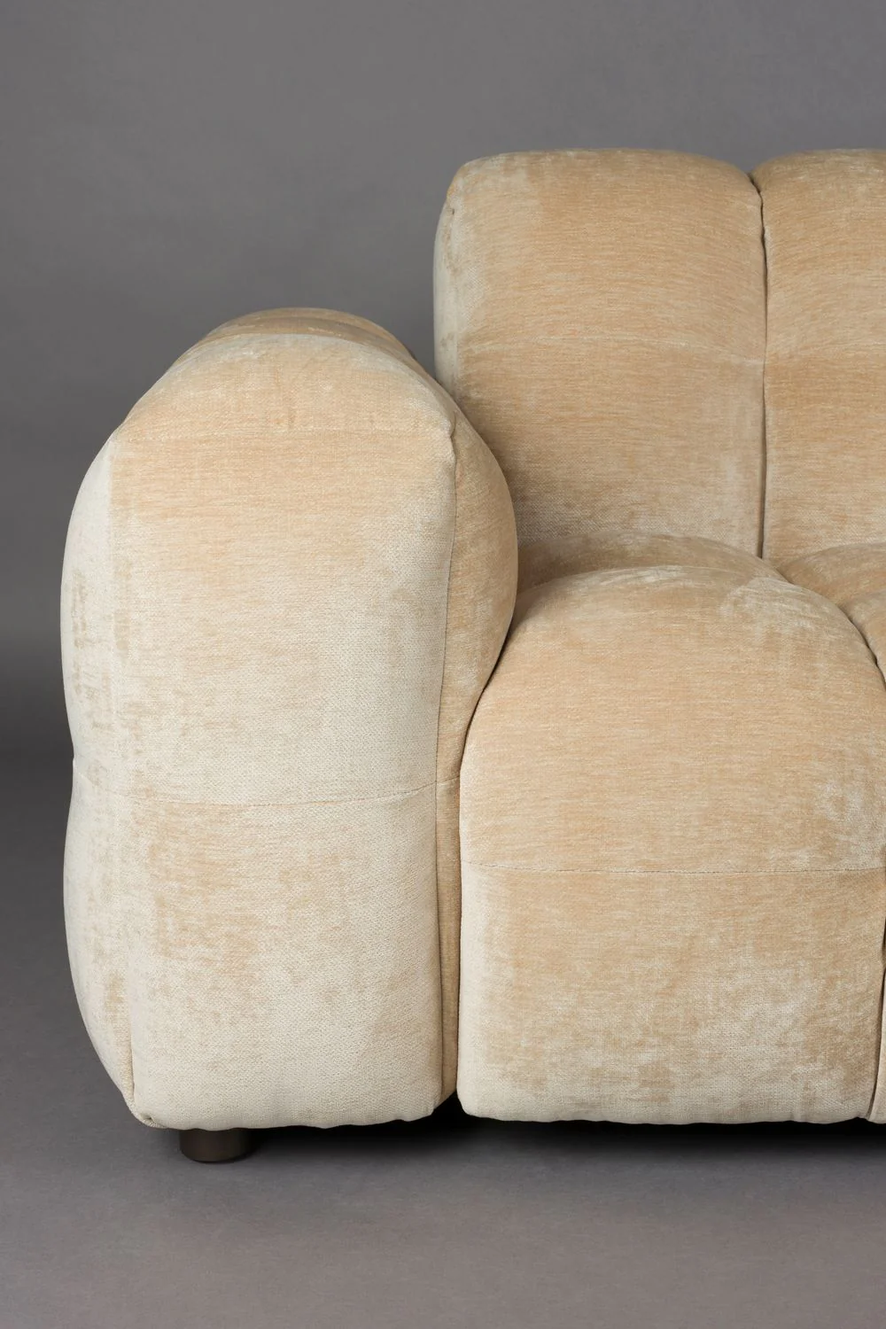 Sofa modułowa HACKMAN - element końcowy prawostronny beżowy welur - Image 3