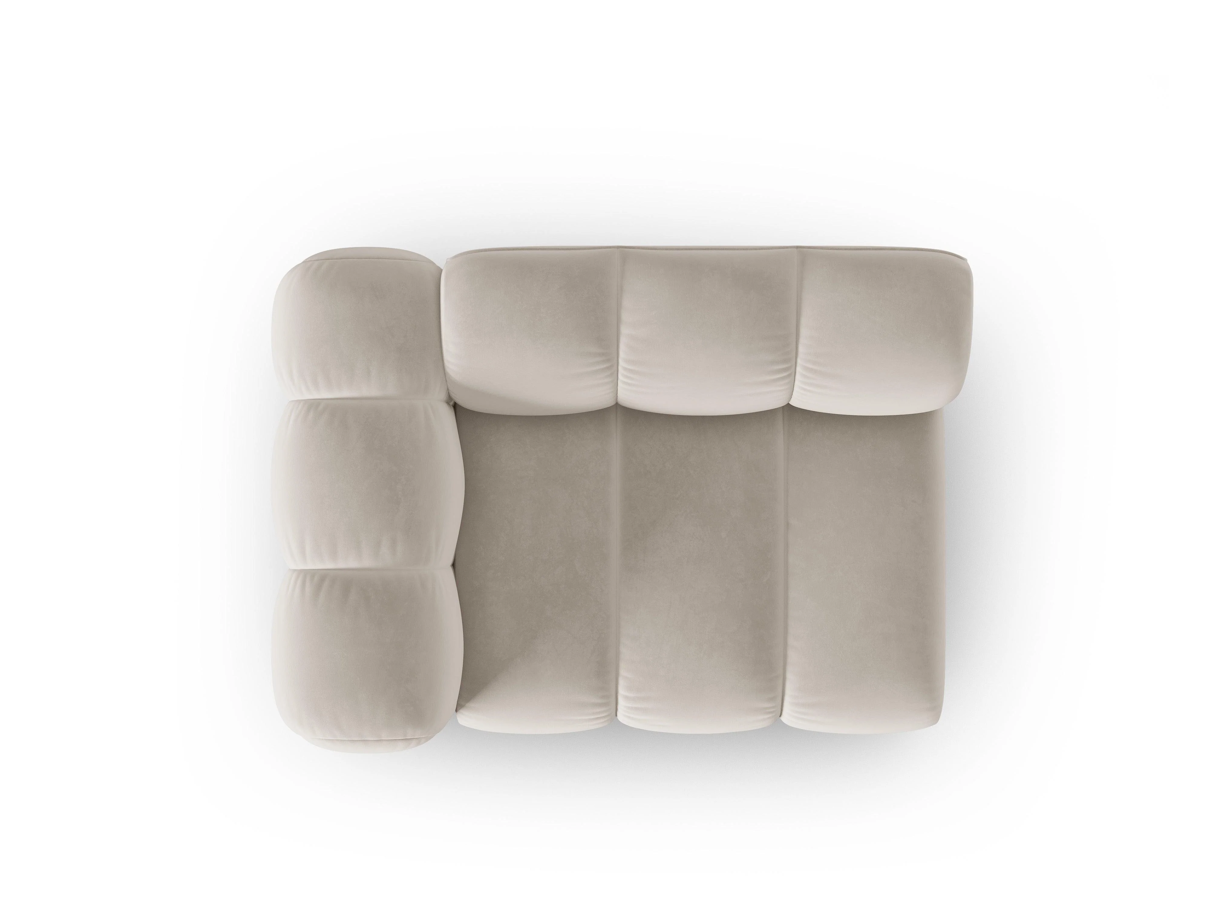 Sofa modułowa aksamitna lewostronna LUPINE beżowy - element końcowy - Image 4