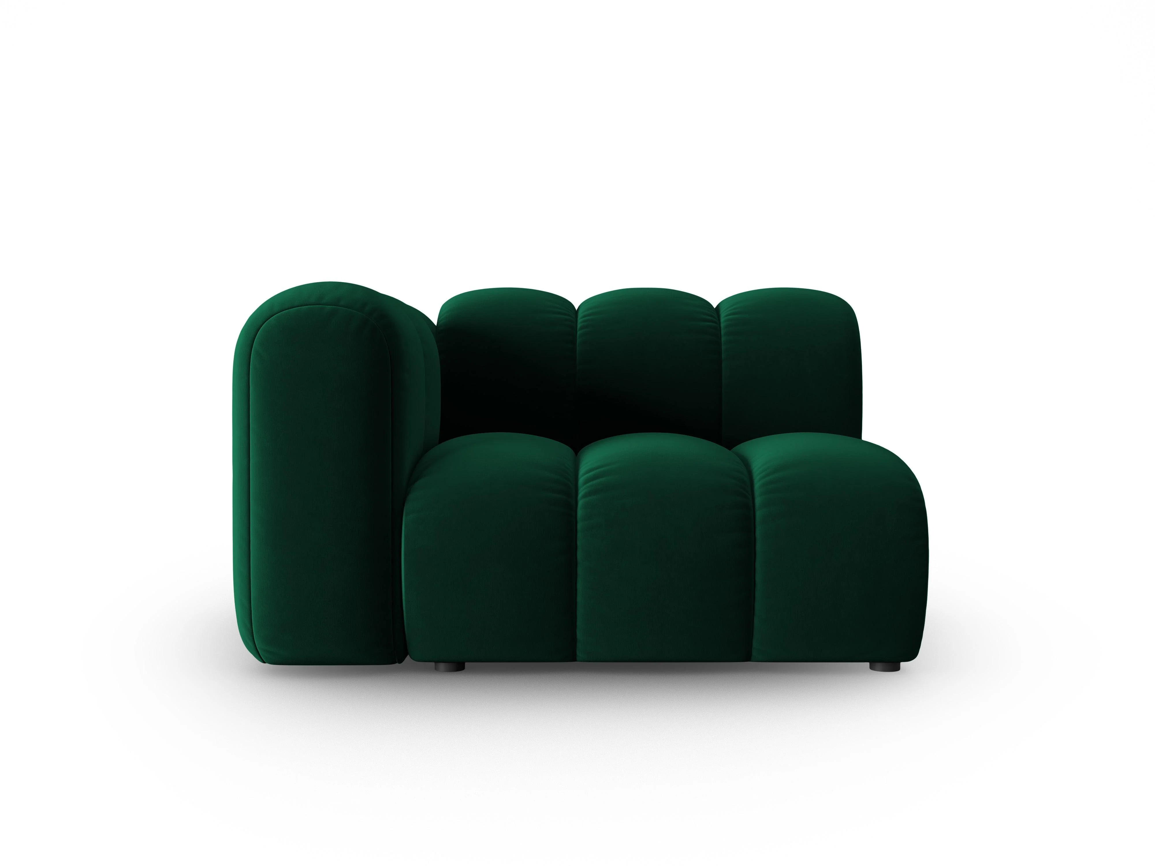 Sofa modułowa aksamitna lewostronna LUPINE butelkowy zielony - element końcowy - Image 2
