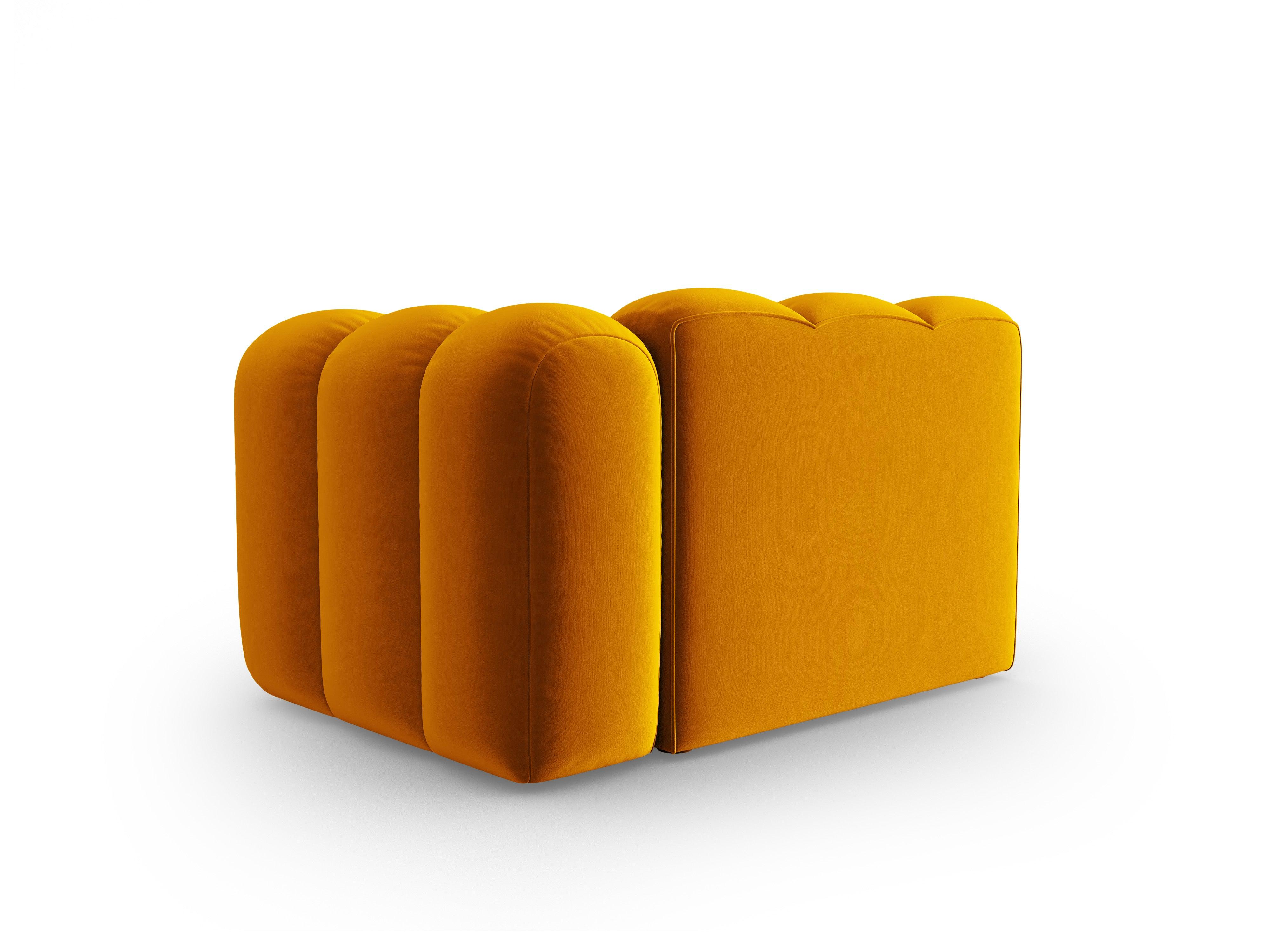Sofa modułowa aksamitna prawostronna LUPINE musztardowy - element końcowy - Image 4