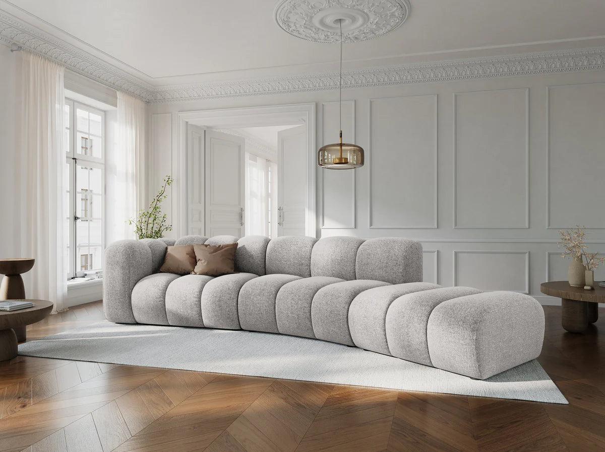 Sofa modułowa aksamitna prawostronna LUPINE musztardowy - element końcowy - Image 6