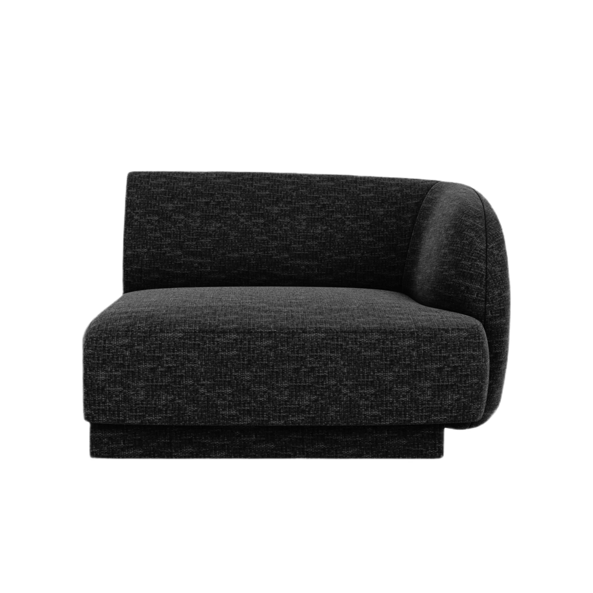 Sofa modułowa MILEY - moduł prawostronny czarny szenil jedwabisty