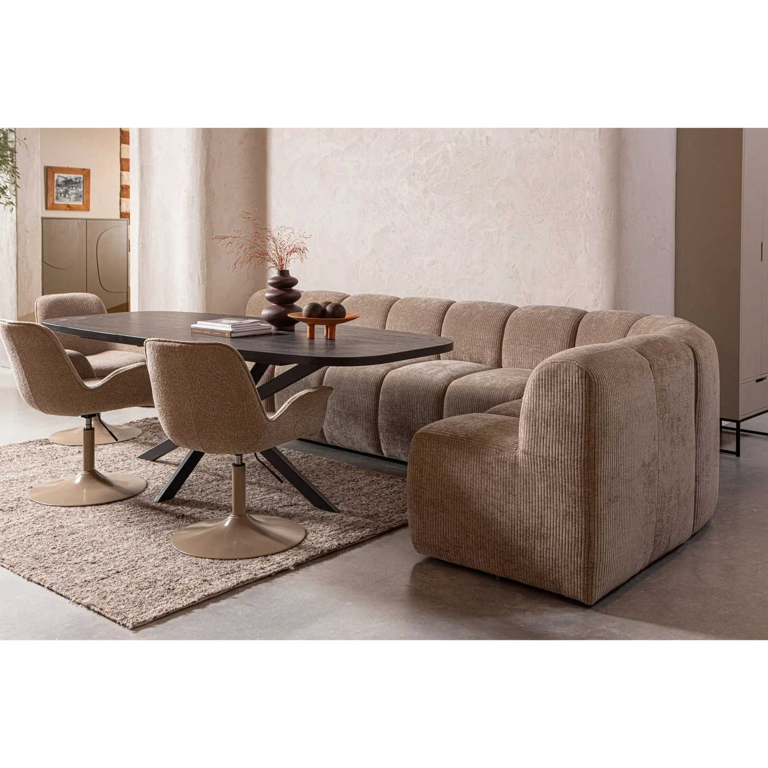 Sofa modułowa MOJO BENCH - element narożny ecru baranek - Image 2
