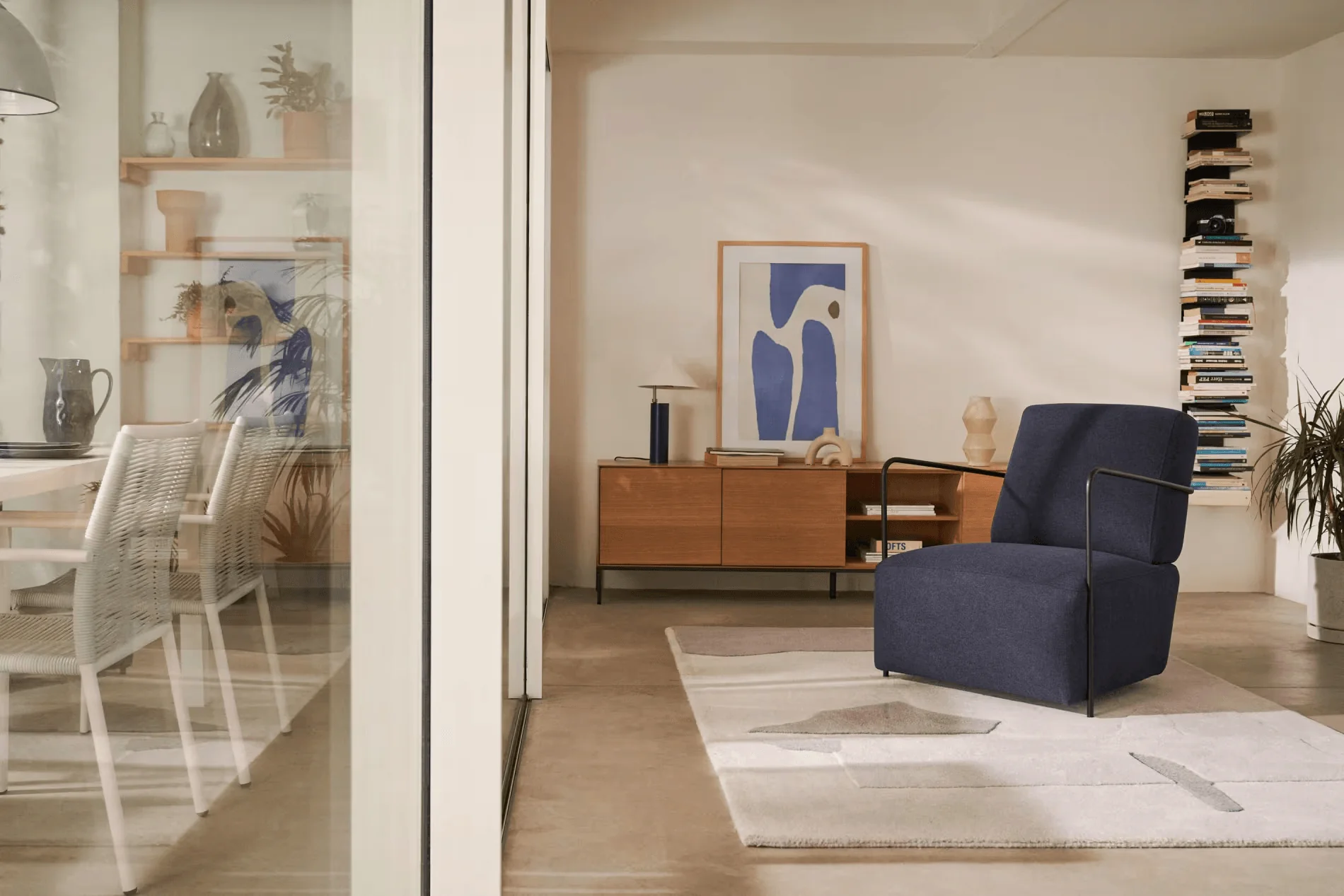 Sofa modułowa NEOM - puf niebieski - Image 2