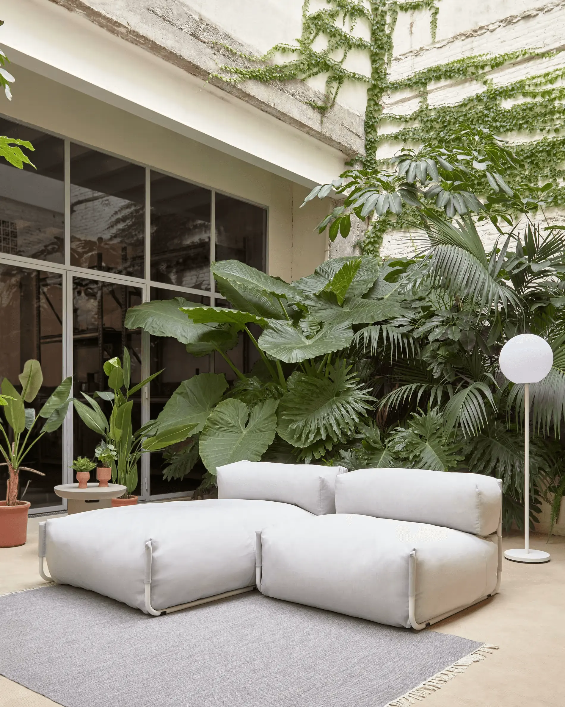Sofa modułowa ogrodowa SQUARE - fotel jasnoszary - Image 13