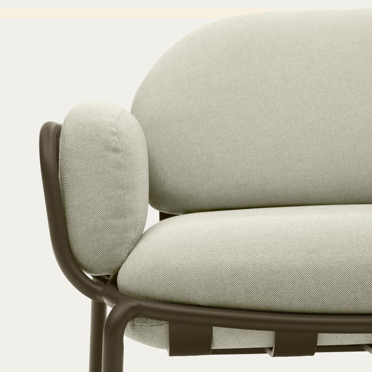 Sofa ogrodowa 2-osobowa JONCOLS beżowy z oliwkową podstawą - Image 9