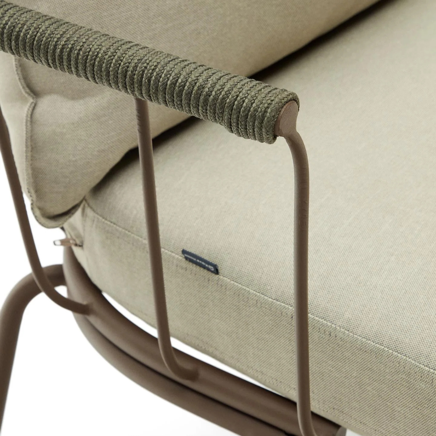 Sofa ogrodowa 2-osobowa SALGUER zielona lina z brązową podstawą - Image 16
