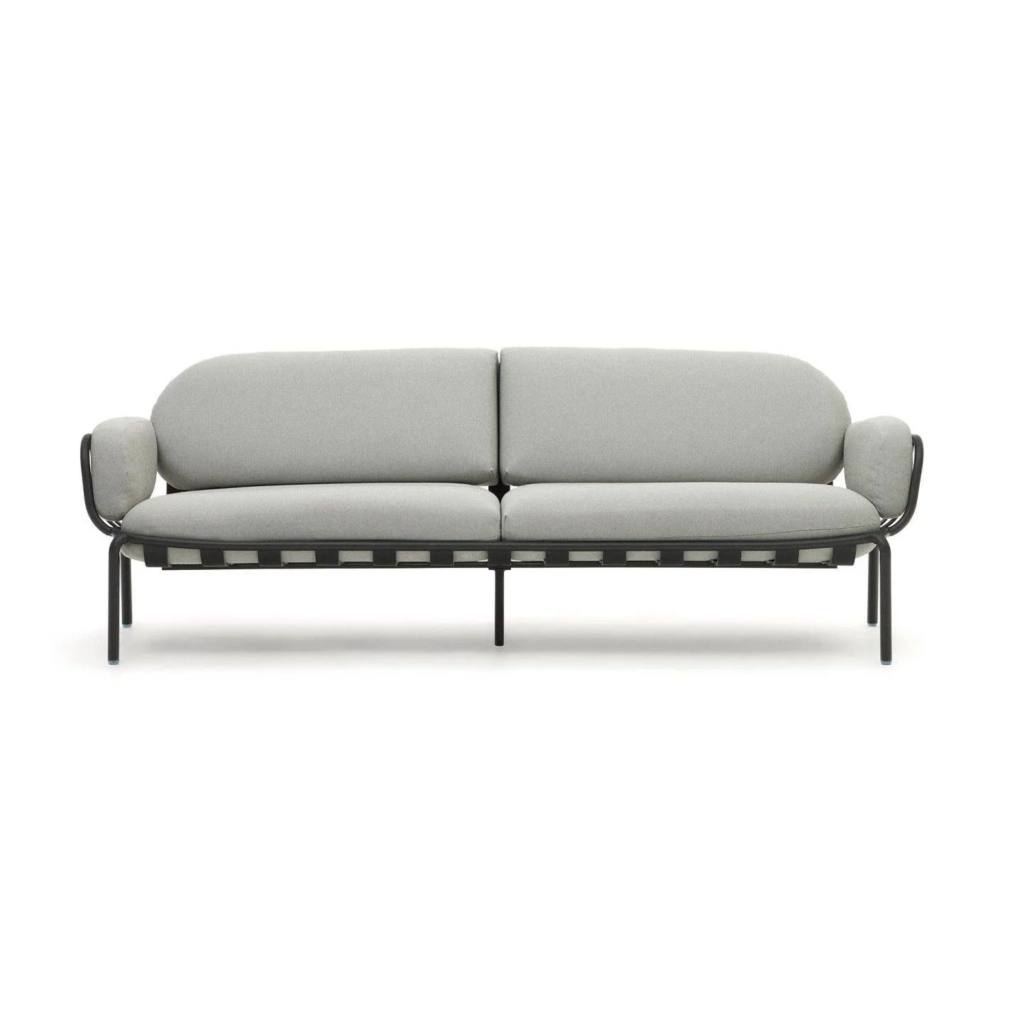 Sofa ogrodowa 3-osobowa JONCOLS szary z czarną podstawą - Image 14
