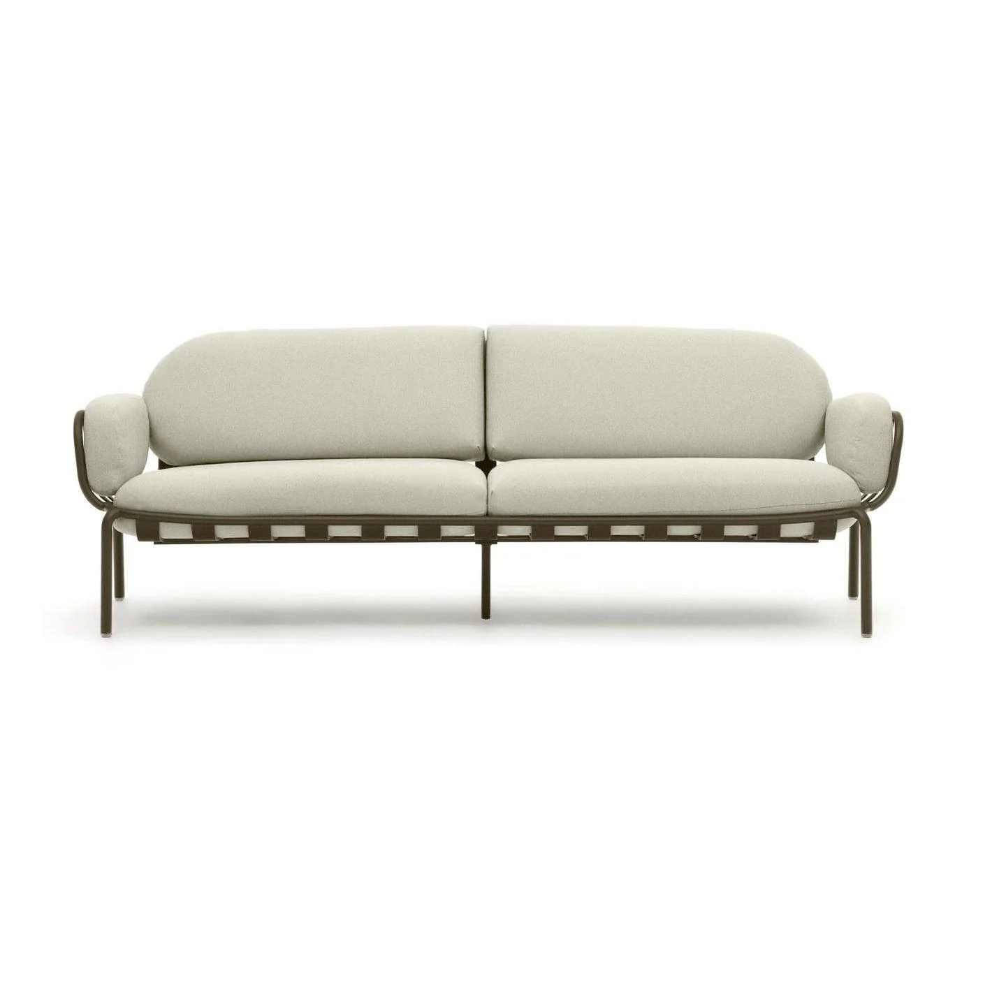 Sofa ogrodowa 3-osobowa JONCOLS beżowy z oliwkową podstawą - Image 14