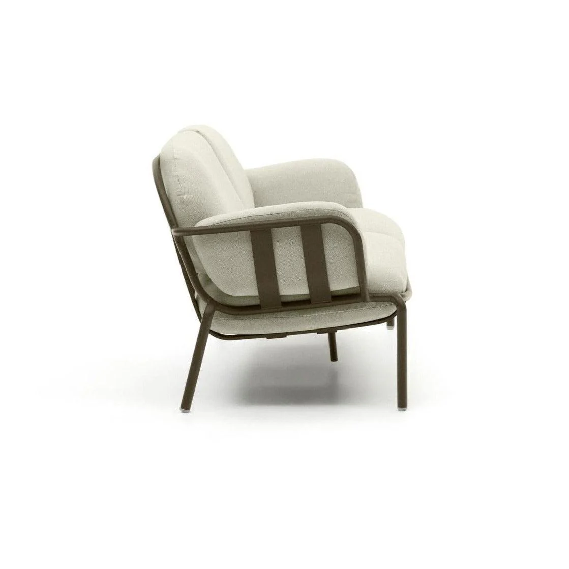 Sofa ogrodowa 3-osobowa JONCOLS beżowy z oliwkową podstawą - Image 6