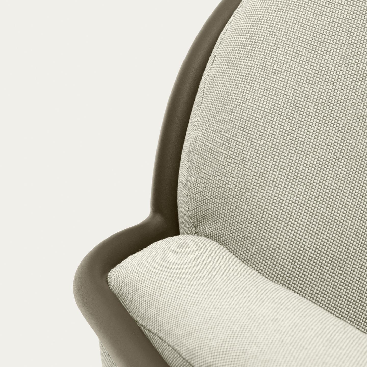 Sofa ogrodowa 3-osobowa JONCOLS beżowy z oliwkową podstawą - Image 8