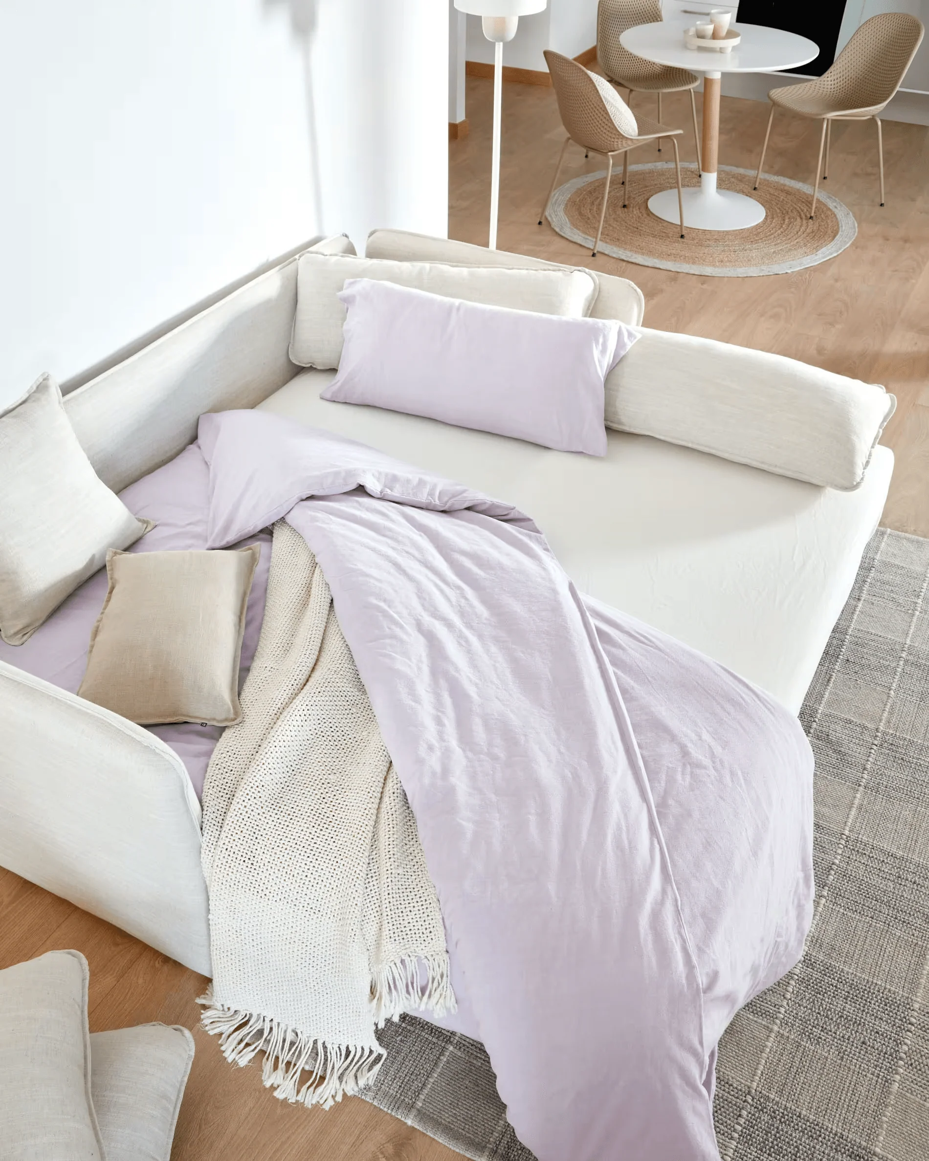 Sofa z funkcją spania TANIT kremowy - Image 10