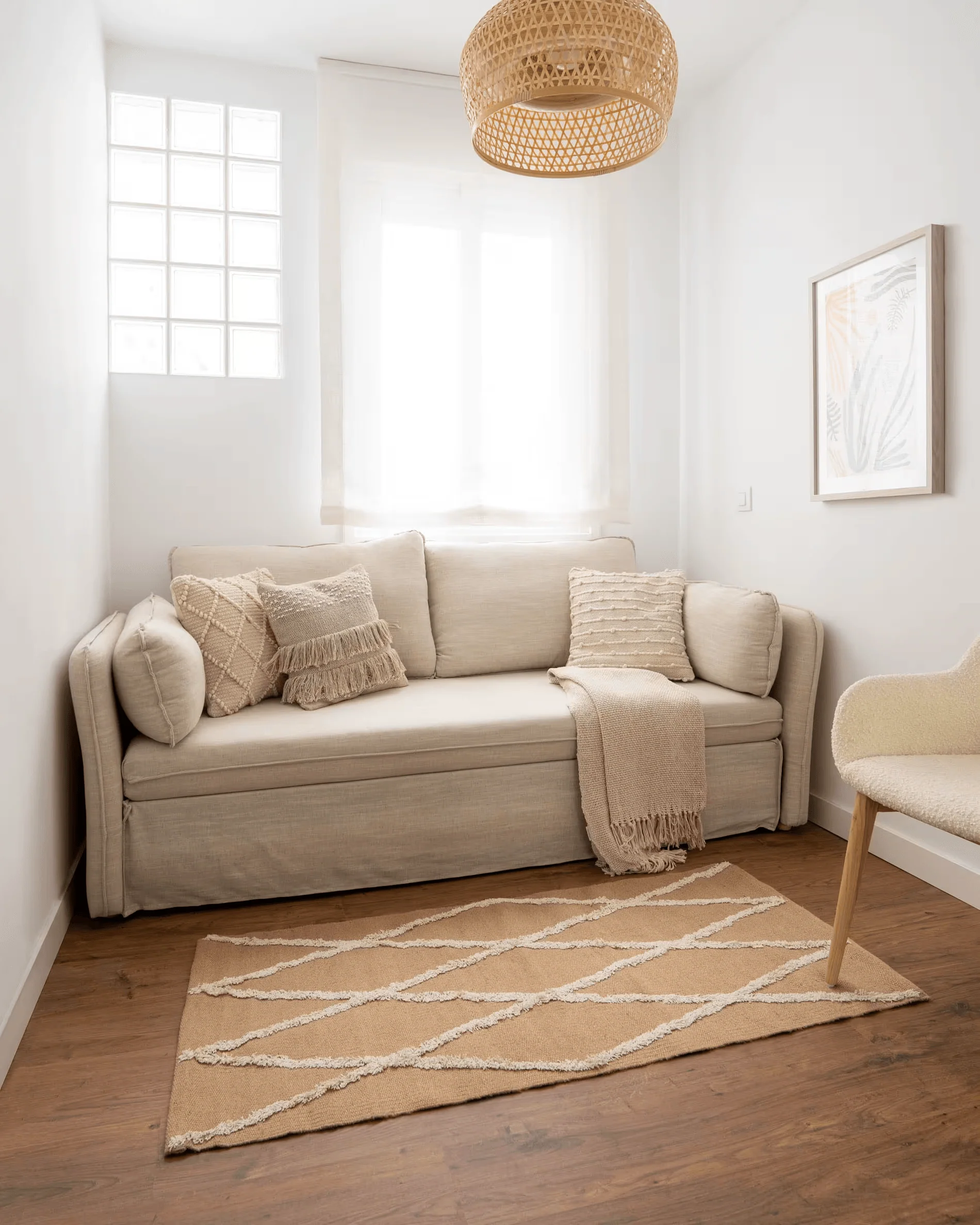 Sofa z funkcją spania TANIT kremowy - Image 24