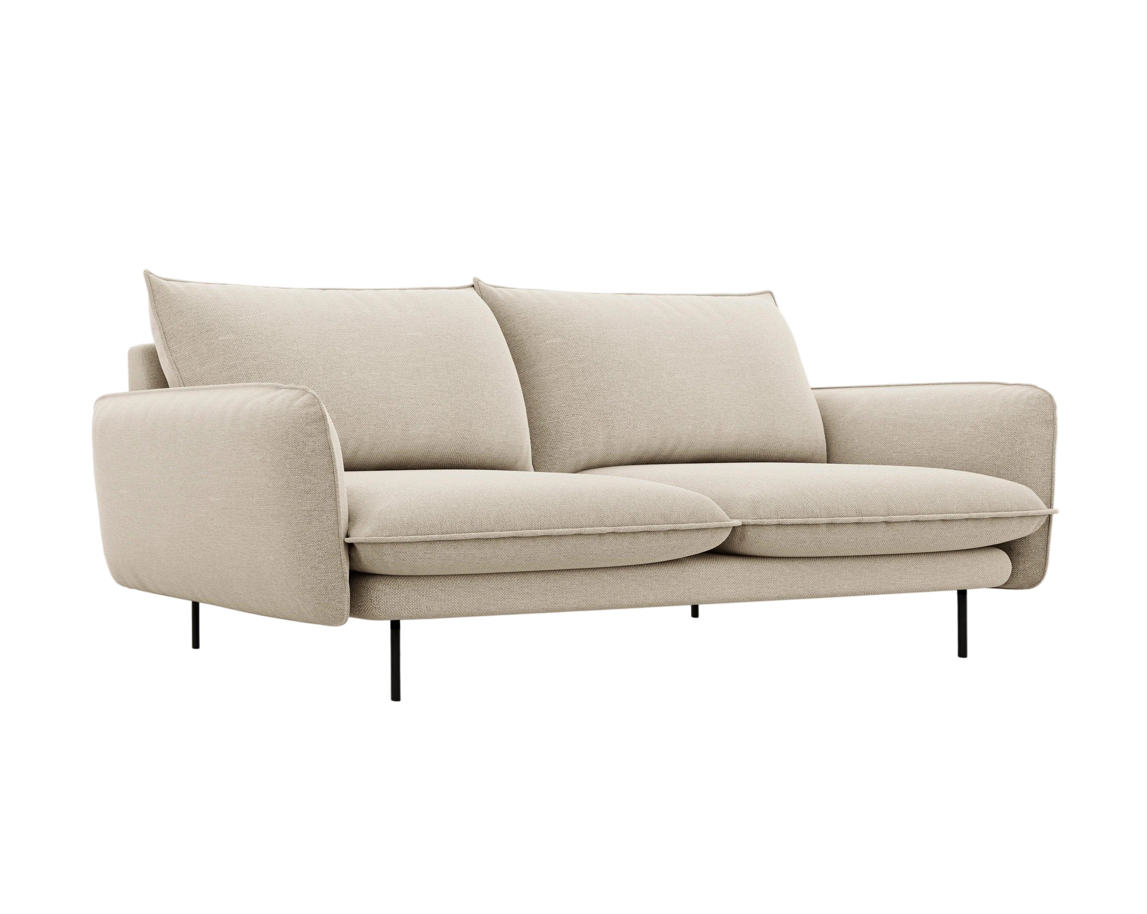 Sofa 3-osobowa VIENNA beżowy szenil z czarną podstawą