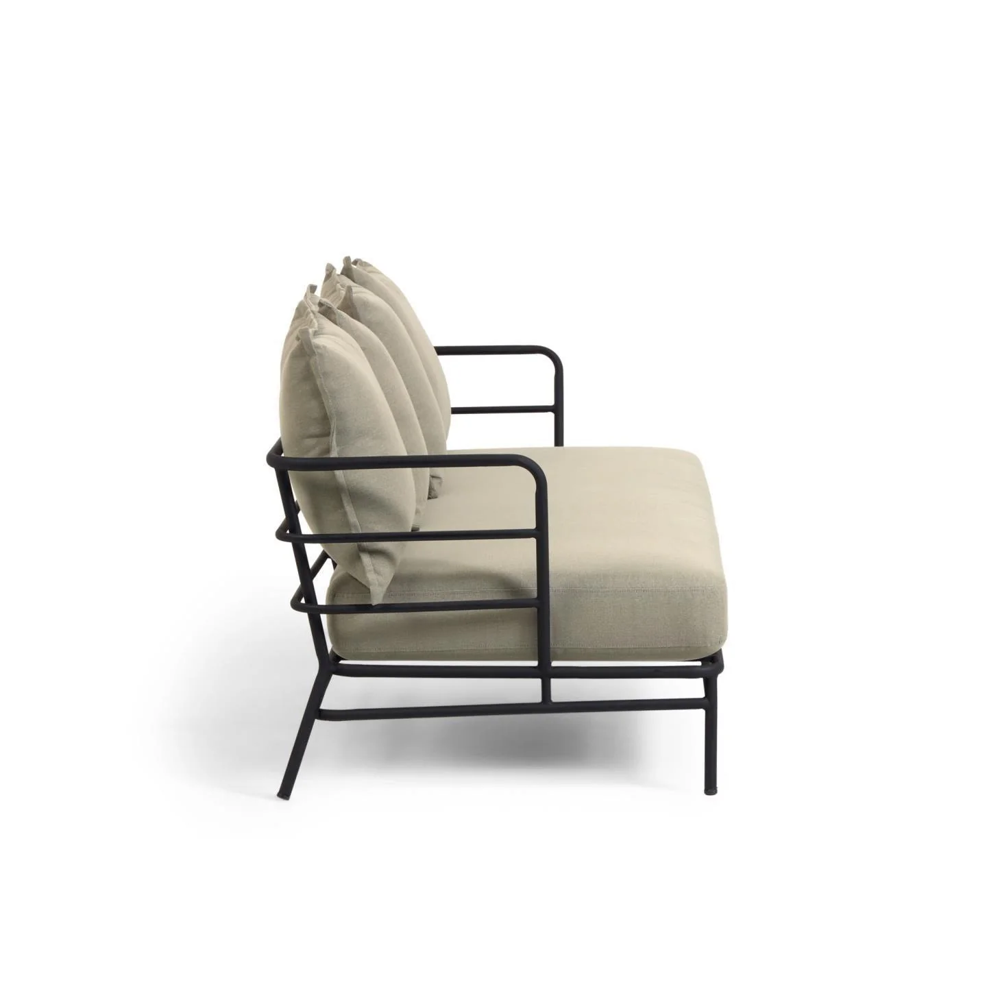 Sofa zewnętrzna 3-osobowa MARELUZ beżowy z czarną podstawą - Image 15