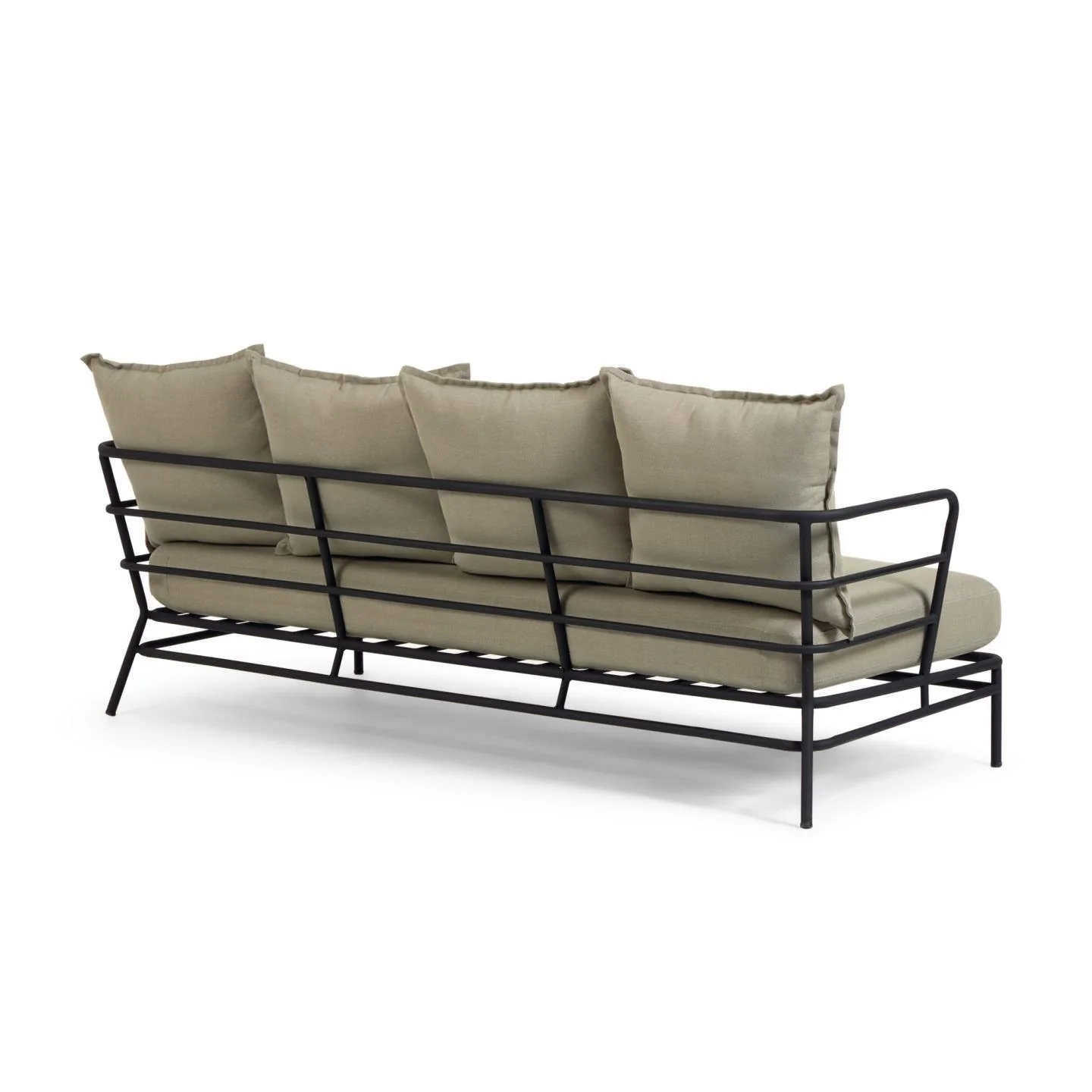 Sofa zewnętrzna 3-osobowa MARELUZ beżowy z czarną podstawą - Image 17