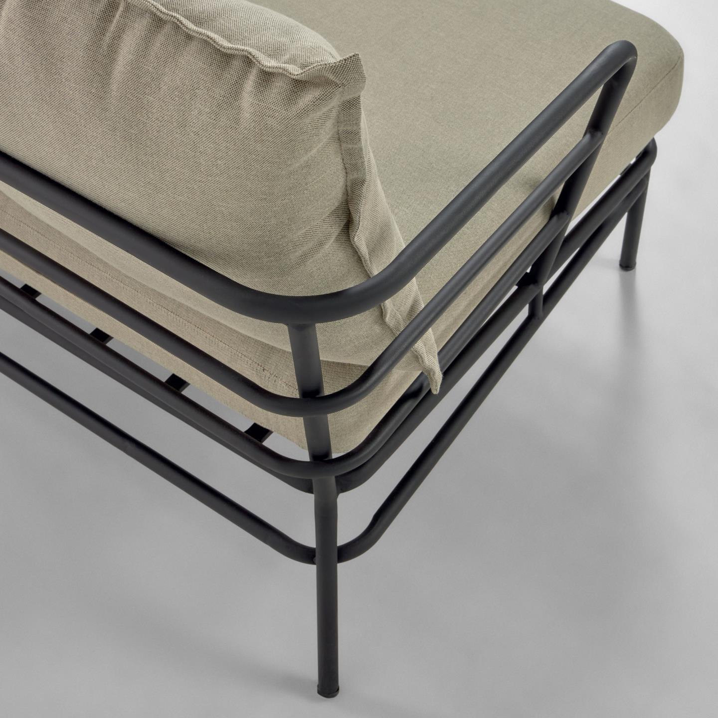 Sofa zewnętrzna 3-osobowa MARELUZ beżowy z czarną podstawą - Image 18