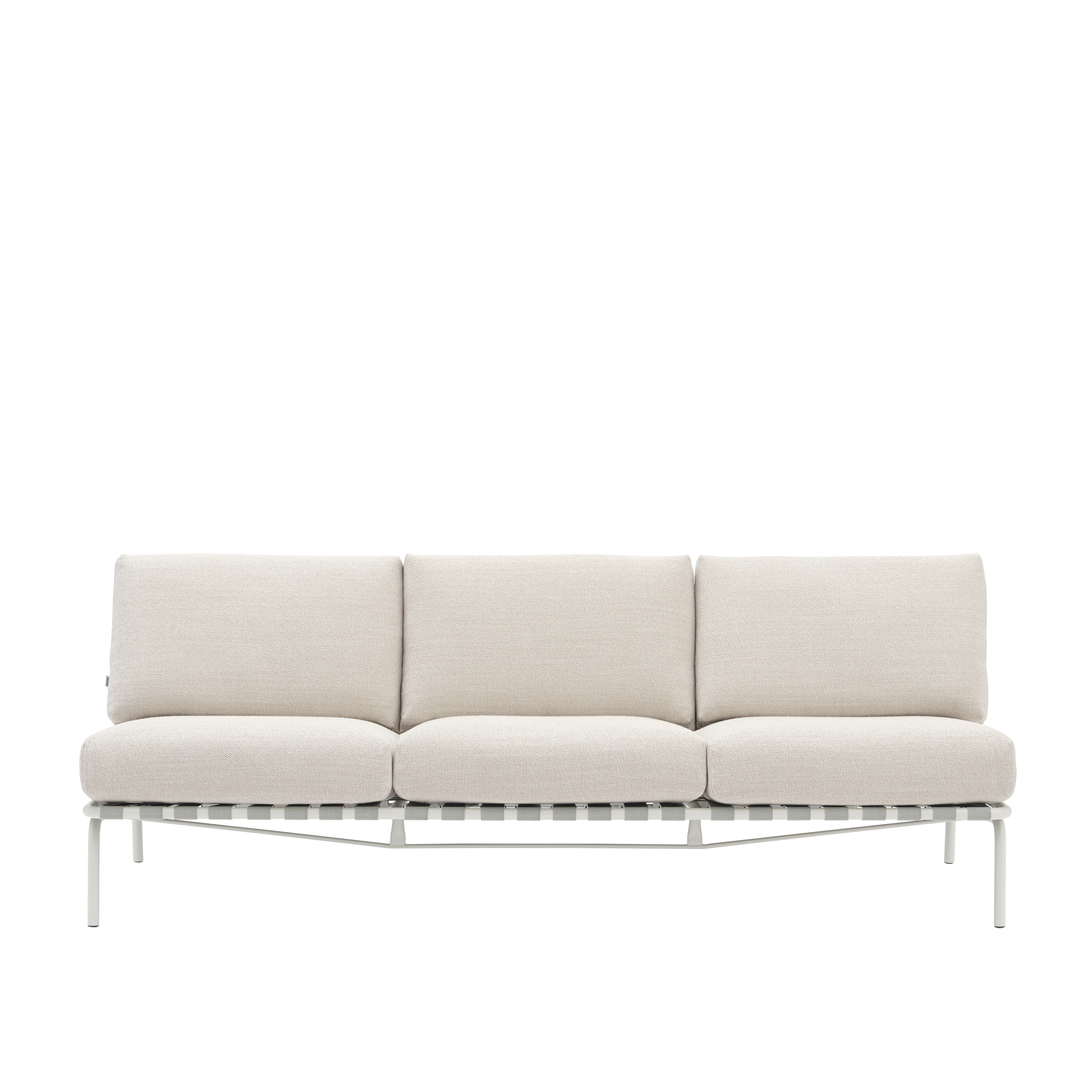 Sofa zewnętrzna 3-osobowa SETTLE jasnoszary z szarą podstawą - Image 3