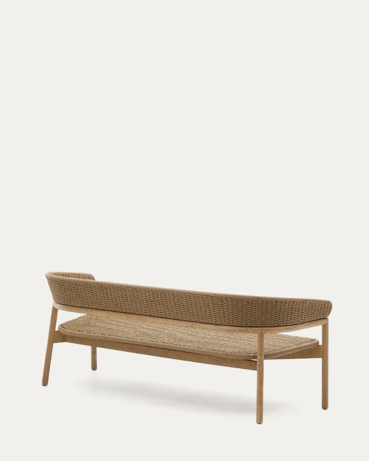 Sofa zewnętrzna ARINELLA lite drewno akacjowe z beżową liną - Image 4