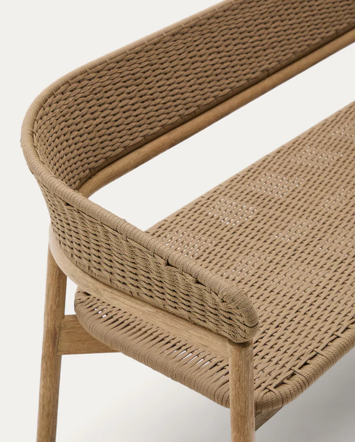 Sofa zewnętrzna ARINELLA lite drewno akacjowe z beżową liną - Image 7