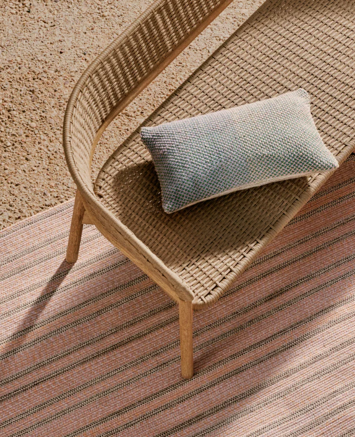Sofa zewnętrzna ARINELLA lite drewno akacjowe z beżową liną - Image 9