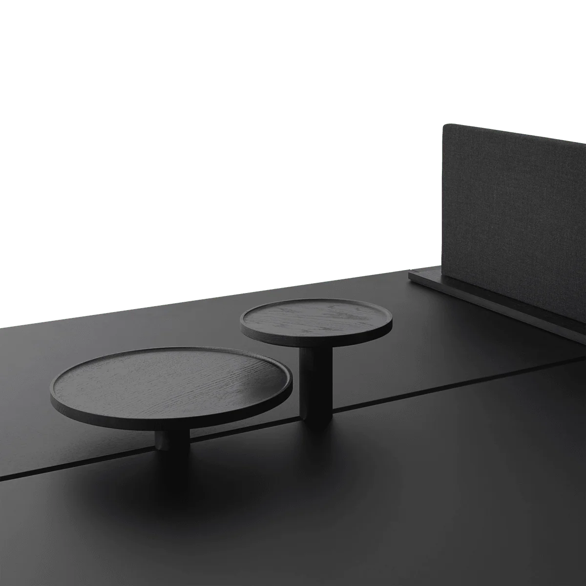 Stół biurowy LINEAR SYSTEM HIGH - KONFIGURACJA 2 czarny nanolaminat z czarną podstawą - Image 5