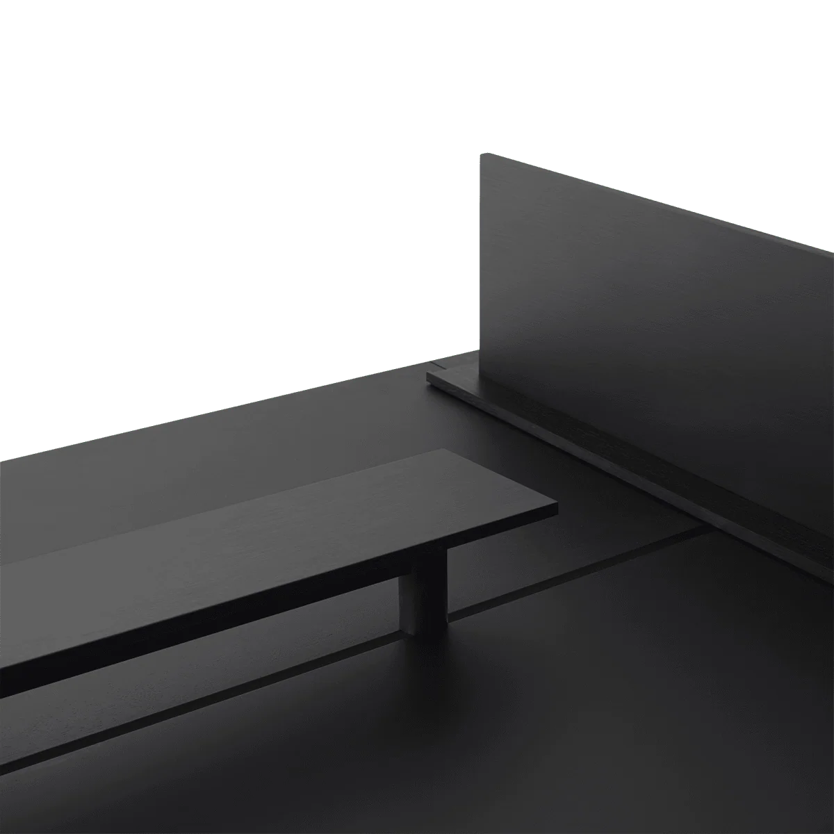 Stół biurowy LINEAR SYSTEM HIGH - KONFIGURACJA 2 czarny nanolaminat z czarną podstawą - Image 6