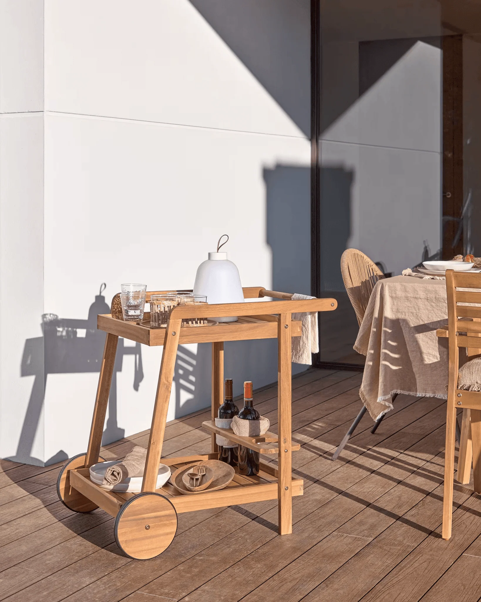 Barek ogrodowy FELISA lite drewno akacjowe - Image 2