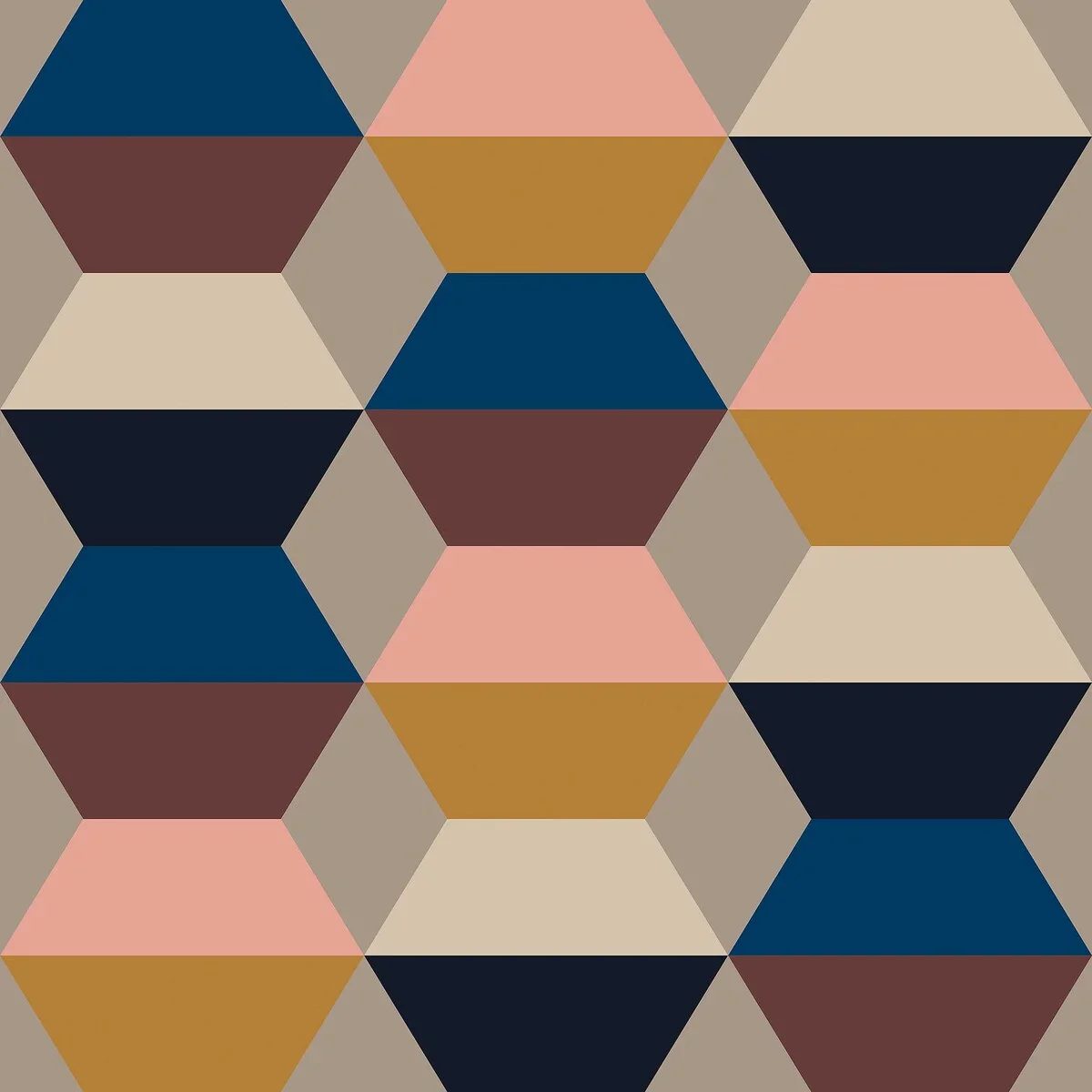 Tapeta flizelinowa papierowa z geometrycznym wzorem PRISMA jasny wielokolorowy