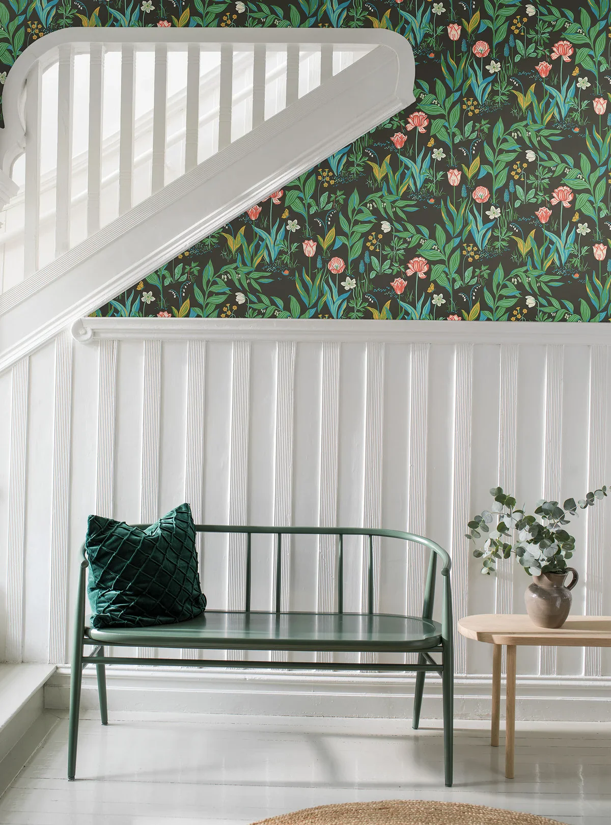 Tapeta z roślinnym wzorem kwiatów SPRING GARDEN brązowy z zielonym - Image 5
