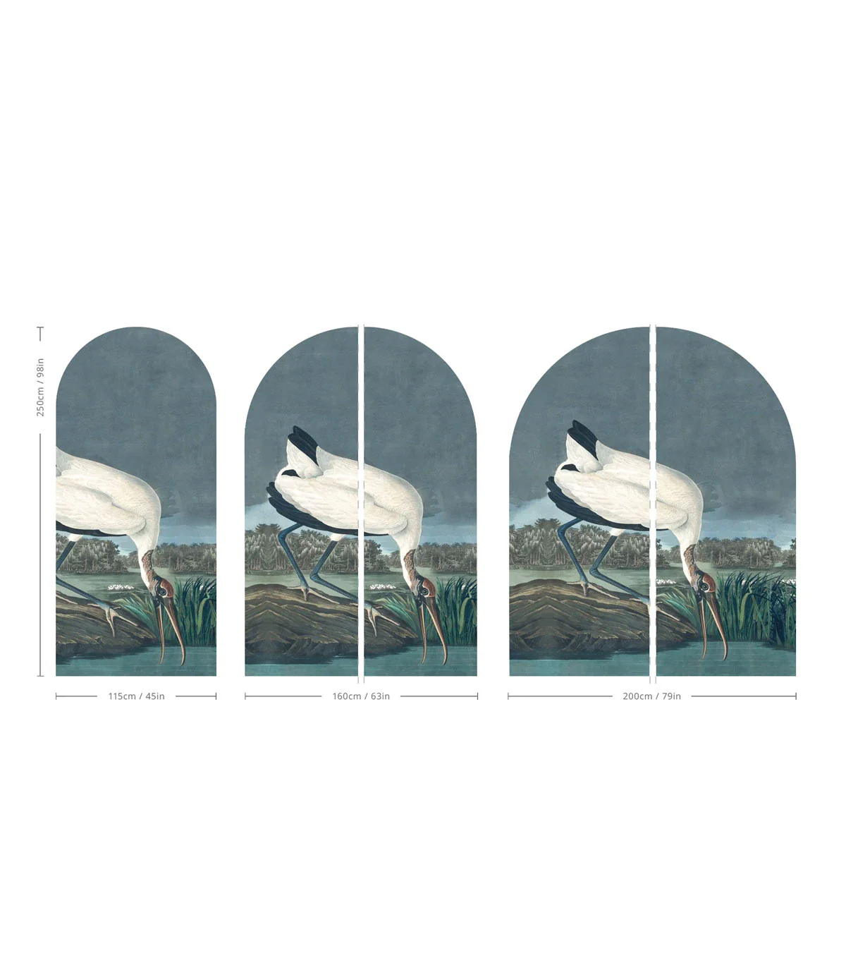 Mural w kształcie łuku z motywem zwierzęcym STORK ciemny niebieski - Image 2
