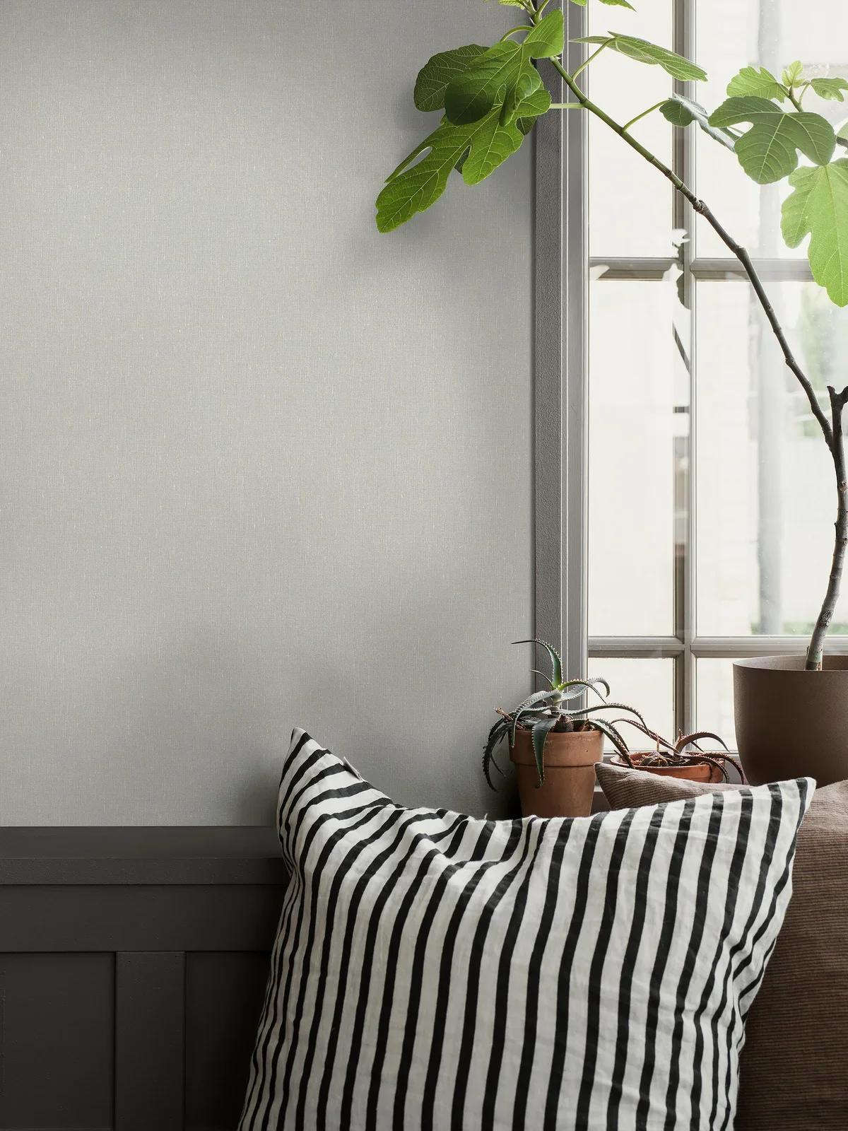 Tapeta strukturalna imitująca len LINEN - SWEDISH GREY szary - Image 5