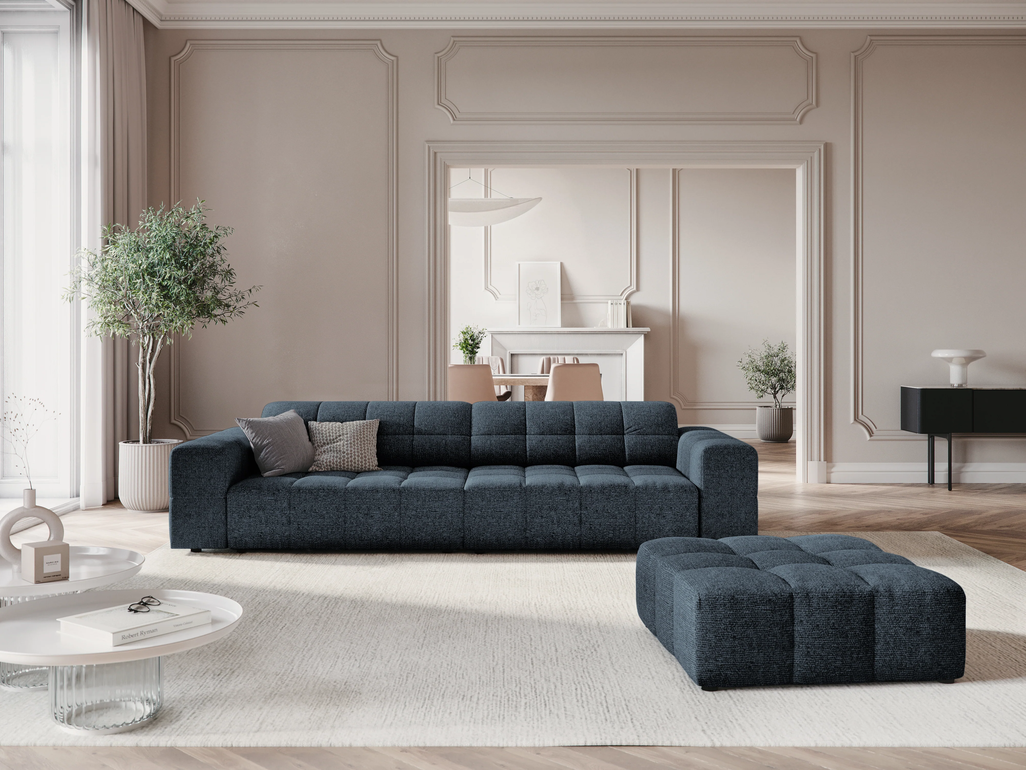Sofa 4-osobowa CHICAGO niebieski szenil - Image 2