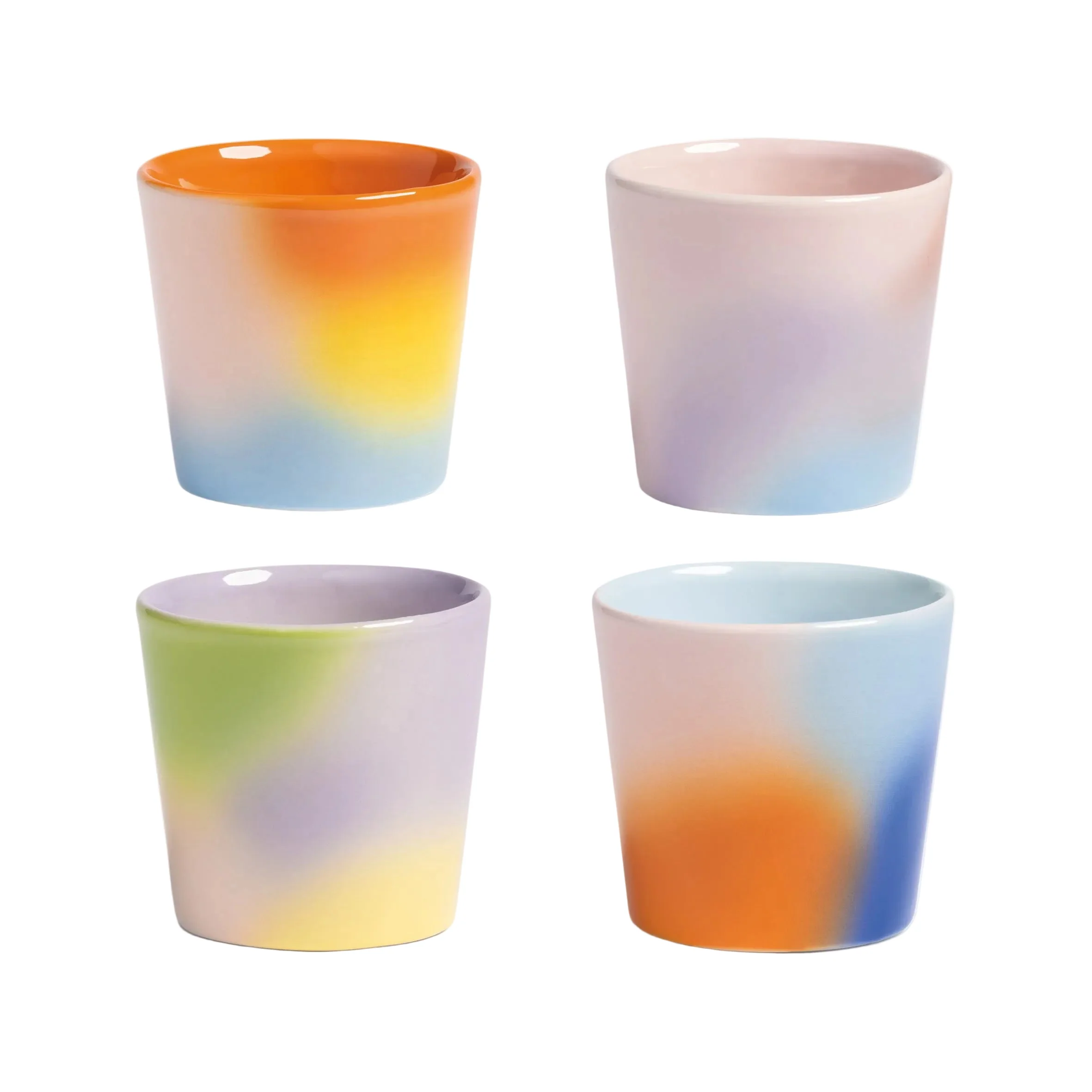 Zestaw kubków HUE kolorowa porcelana